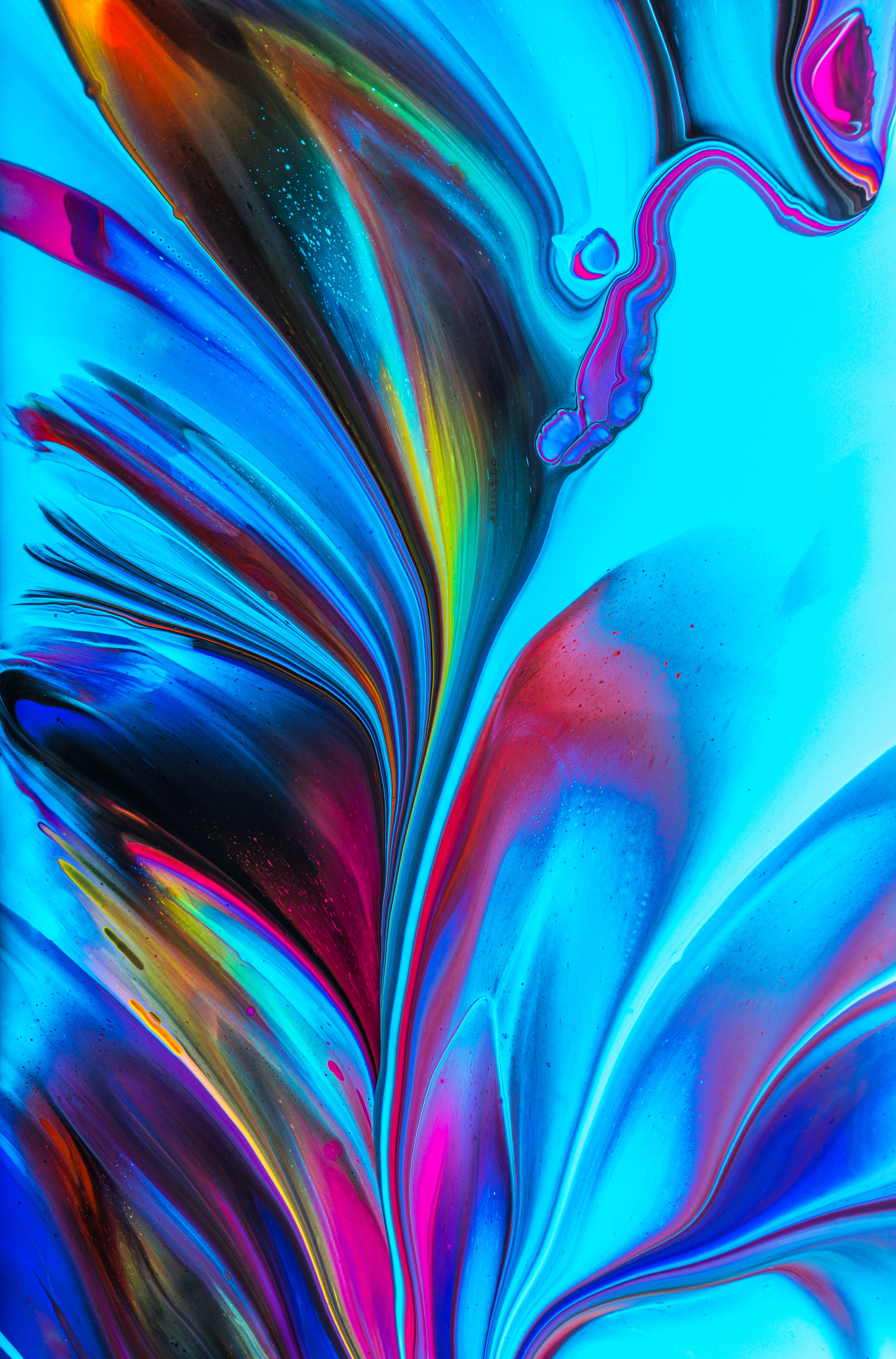 Free download wallpaper Paint, Streaks, Motley, Abstract, Stripes, Multicolored, Liquid on your PC desktop