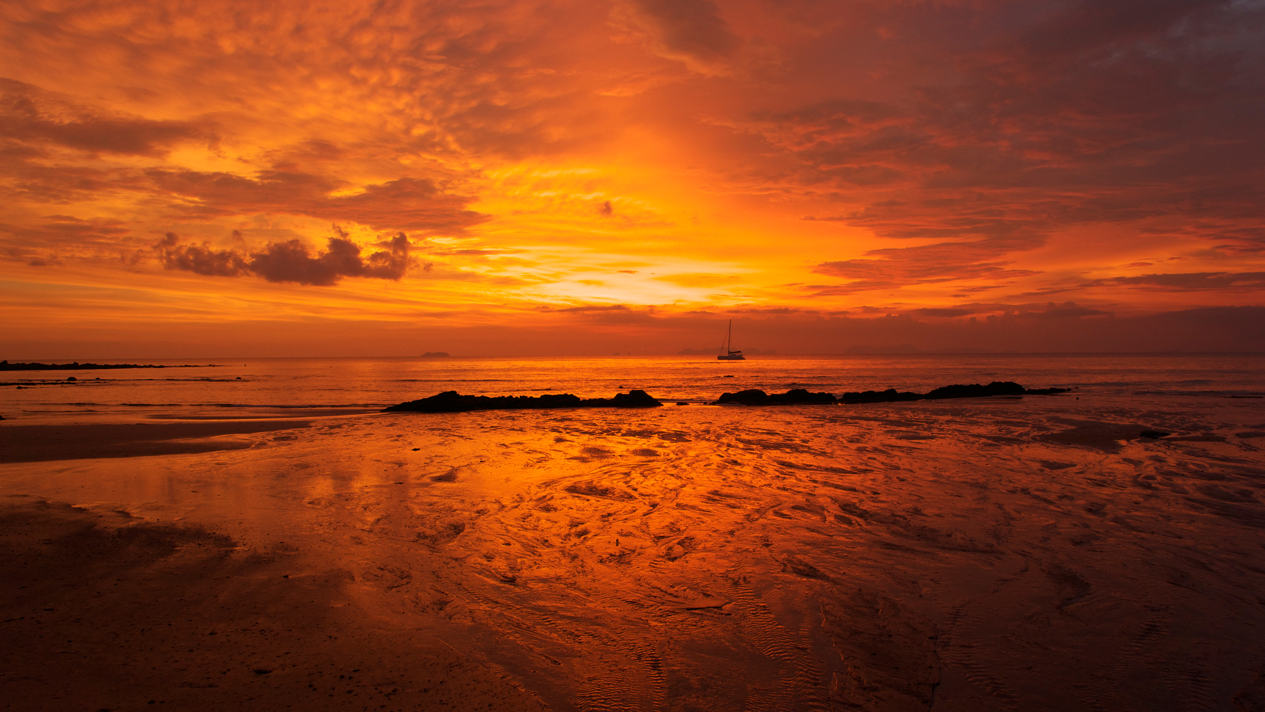 Free download wallpaper Sunset, Sea, Beach, Horizon, Ocean, Photography, Scenic on your PC desktop