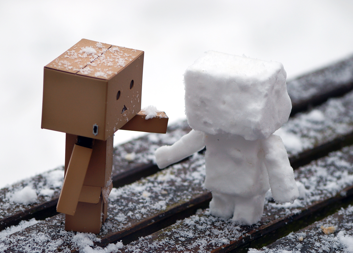 Laden Sie das Schnee, Schneemann, Verschiedenes, Danbo-Bild kostenlos auf Ihren PC-Desktop herunter