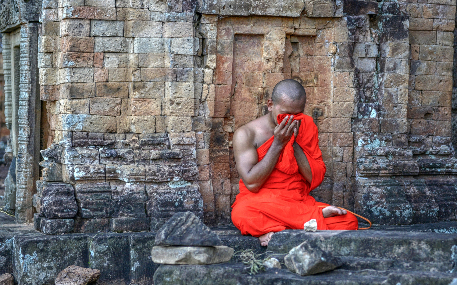 663678 descargar fondo de pantalla religioso, monje, pre rup templo: protectores de pantalla e imágenes gratis