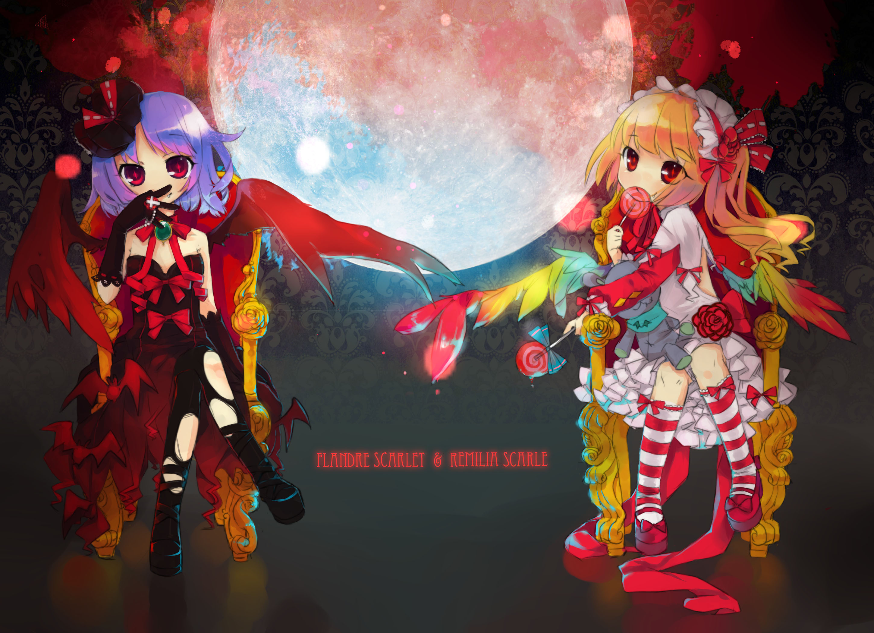 Free download wallpaper Anime, Remilia Scarlet, Flandre Scarlet, Touhou on your PC desktop