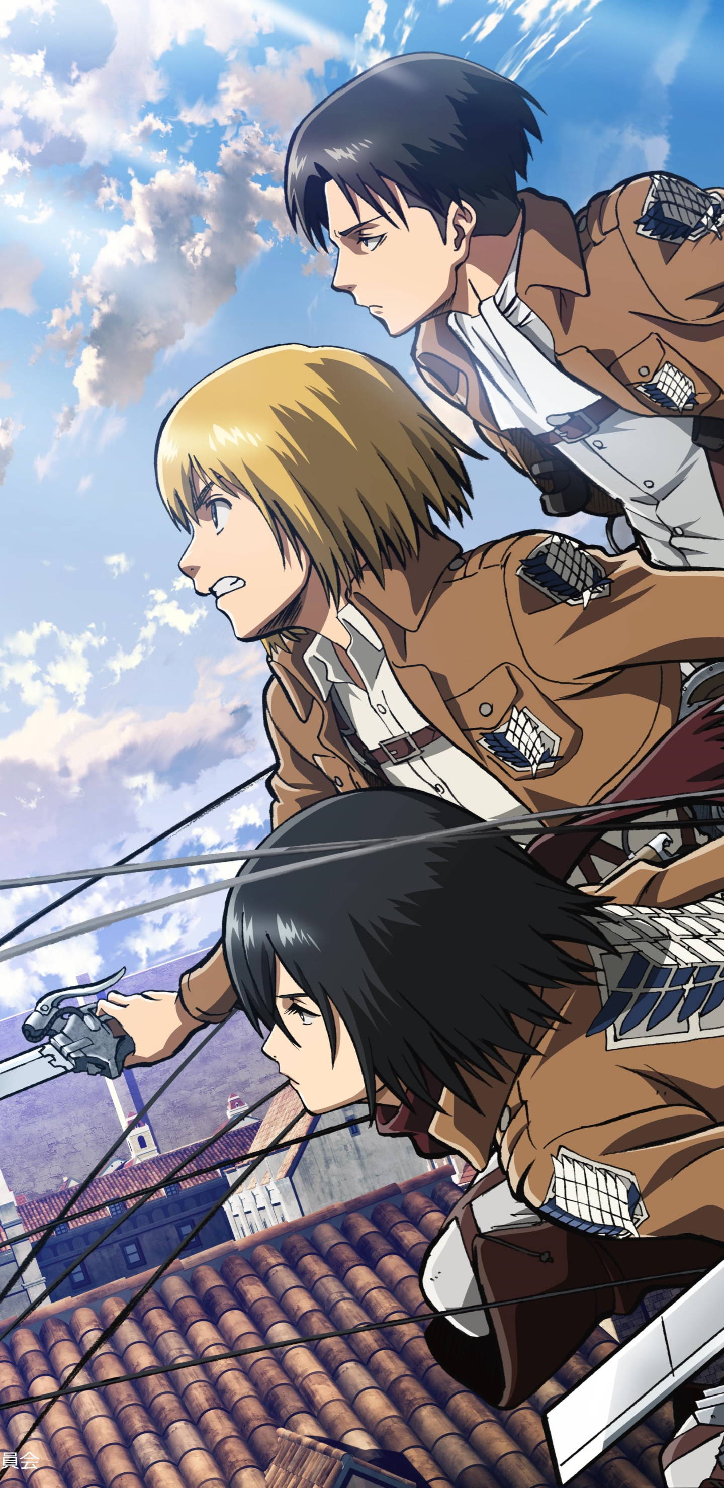 Baixar papel de parede para celular de Anime, Armin Arlert, Mikasa Ackerman, Ataque Dos Titãs, Levi Ackerman gratuito.