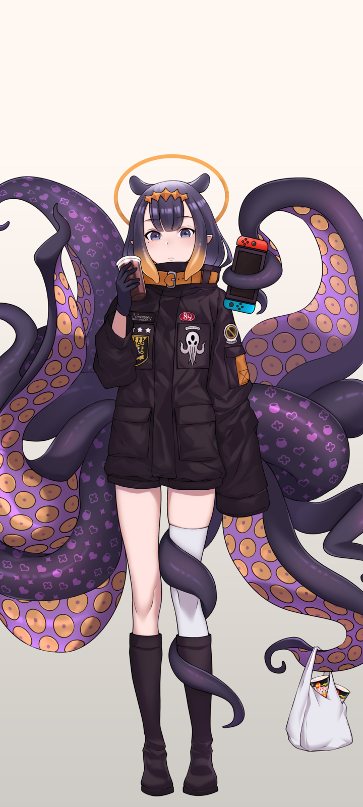 anime, virtual youtuber, hololive, ninomae ina'nis, tentacle cell phone wallpapers