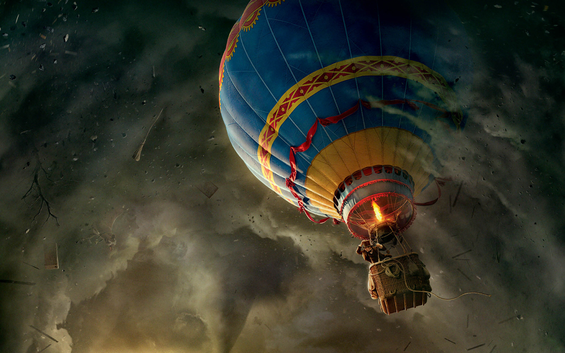 1458139 завантажити картинку фільм, оз: великий та могутній, хмара, повітряна куля, небо, буря - шпалери і заставки безкоштовно