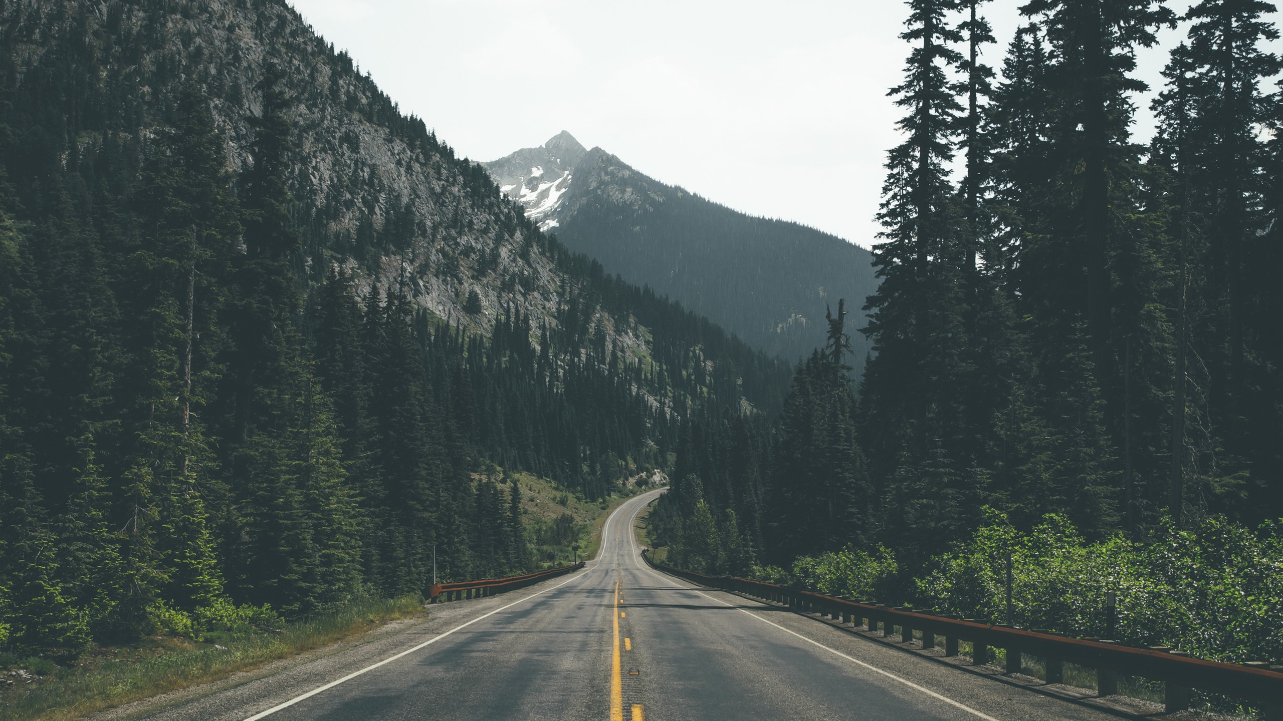 Free download wallpaper Mountain, Road, Forest, Man Made on your PC desktop