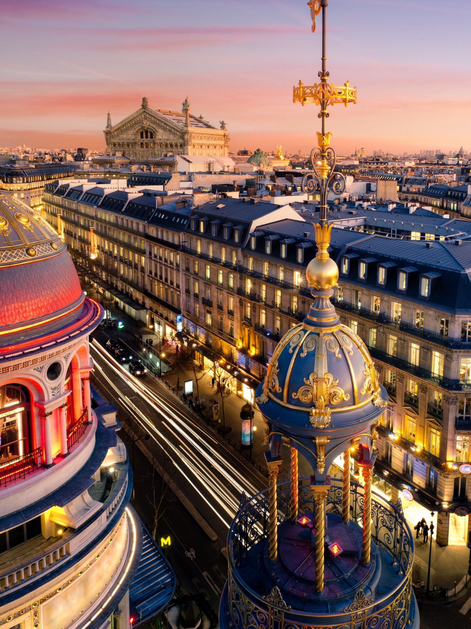 PCデスクトップに都市, パリ, フランス, 夜, マンメイド画像を無料でダウンロード