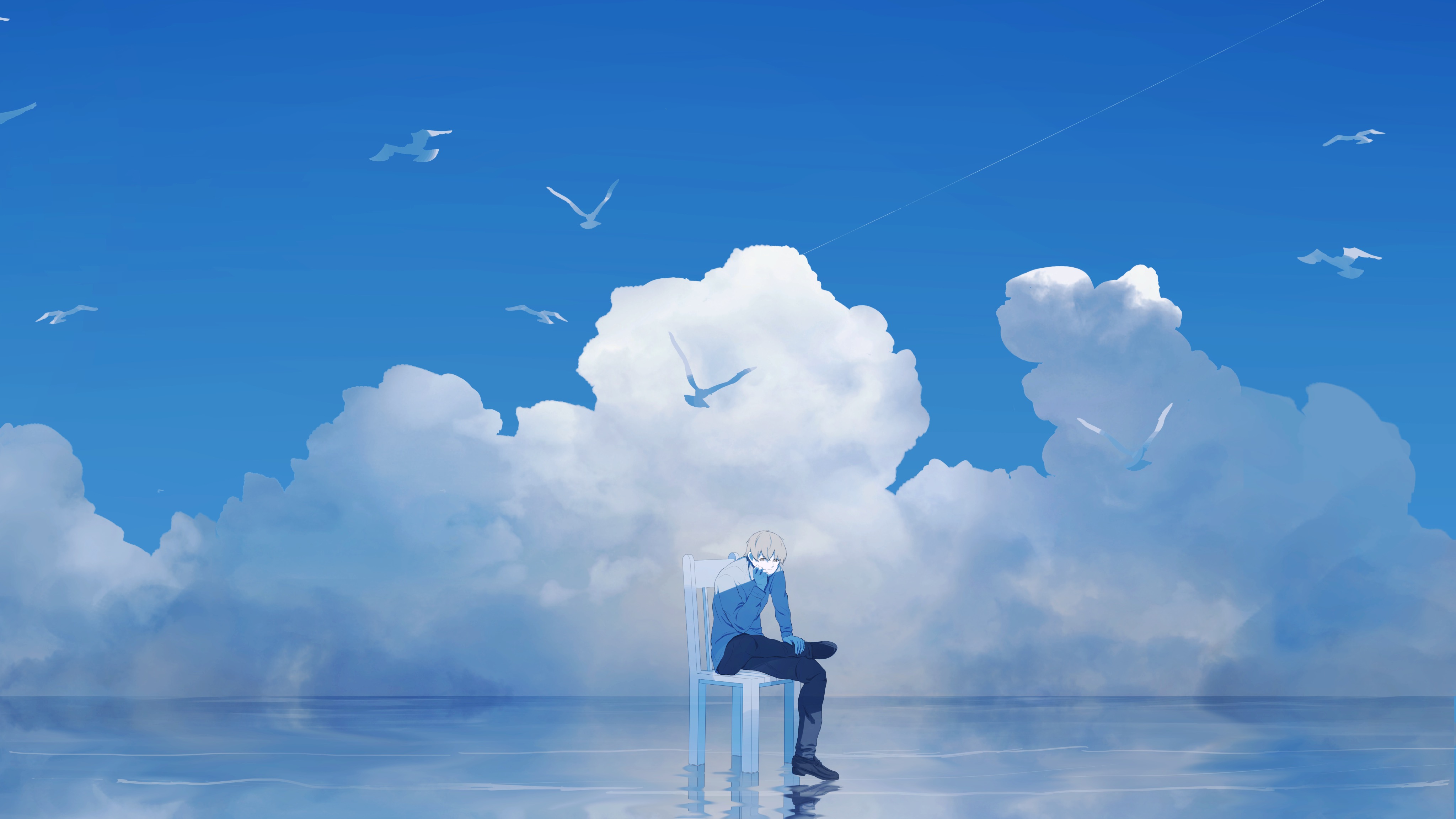 Free download wallpaper Anime, Cloud, Boy on your PC desktop