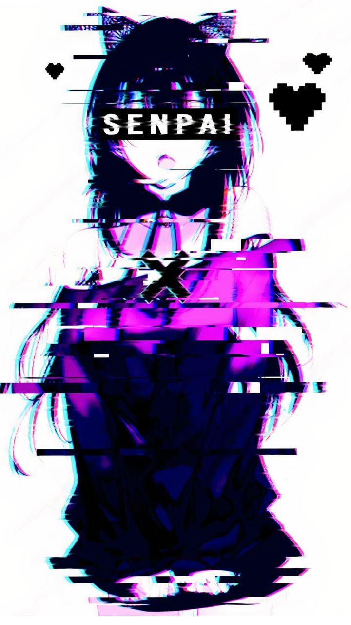 Download mobile wallpaper Anime, Girl, Glitch, Cat Girl for free.