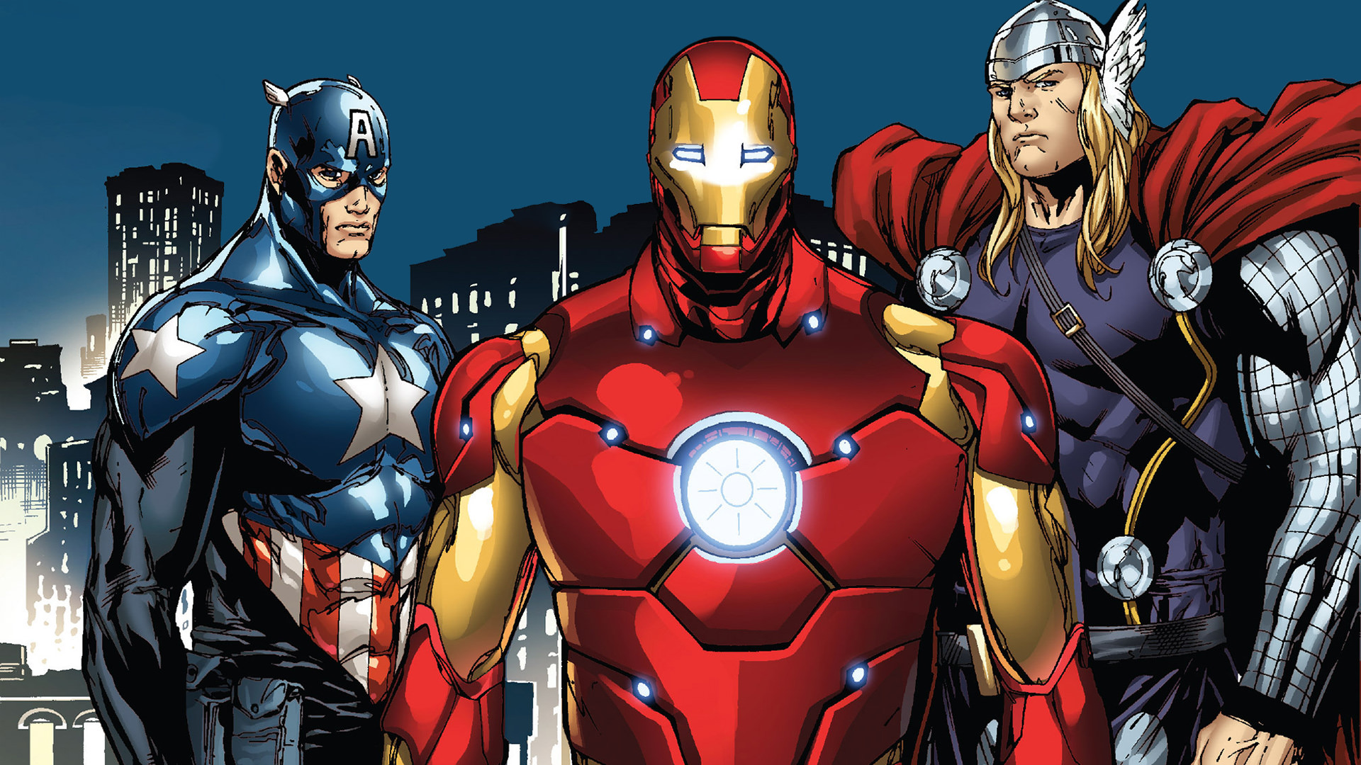 Download mobile wallpaper Iron Man, Captain America, Avengers, Comics, Thor, The Avengers for free.