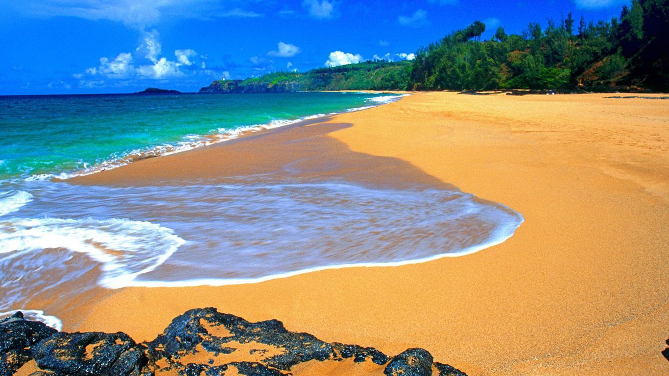 hawaii, earth, beach, kauai, ocean
