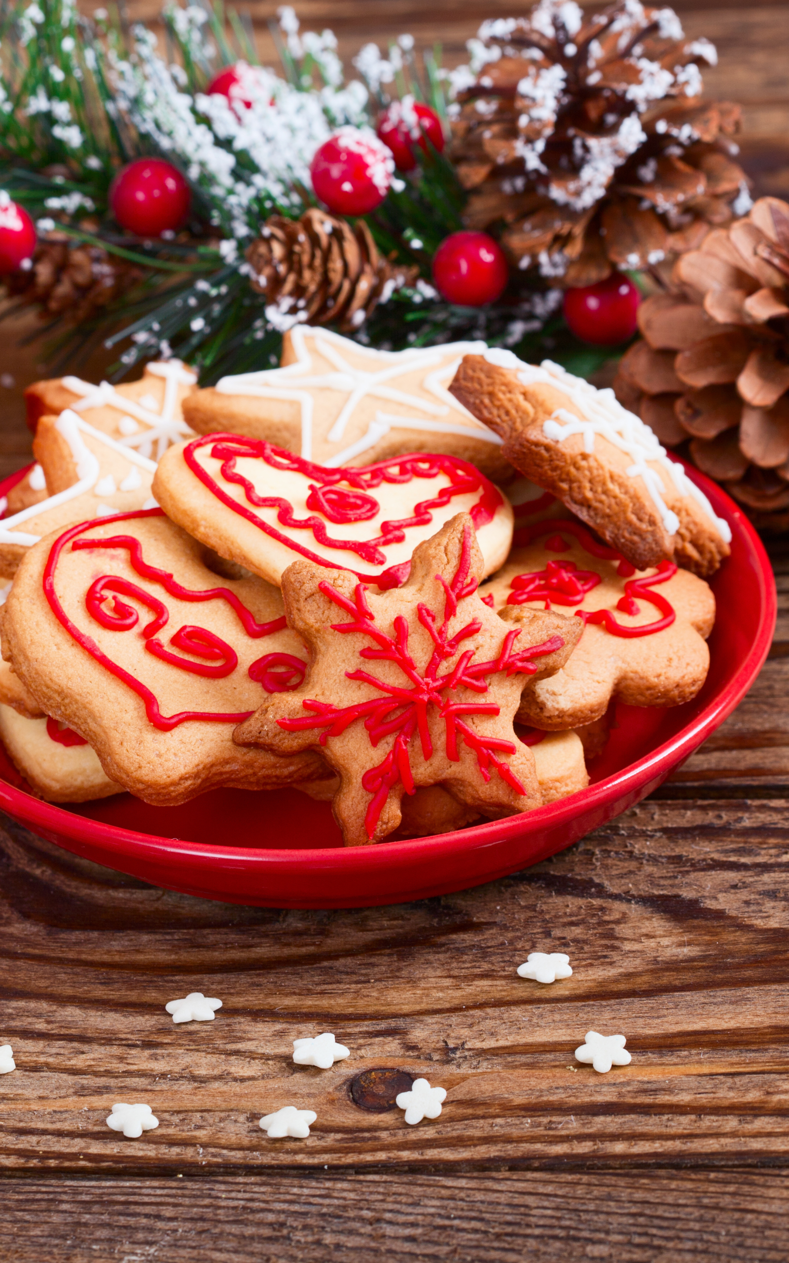 Download mobile wallpaper Christmas, Holiday, Cookie, Christmas Ornaments, Pine Cone for free.
