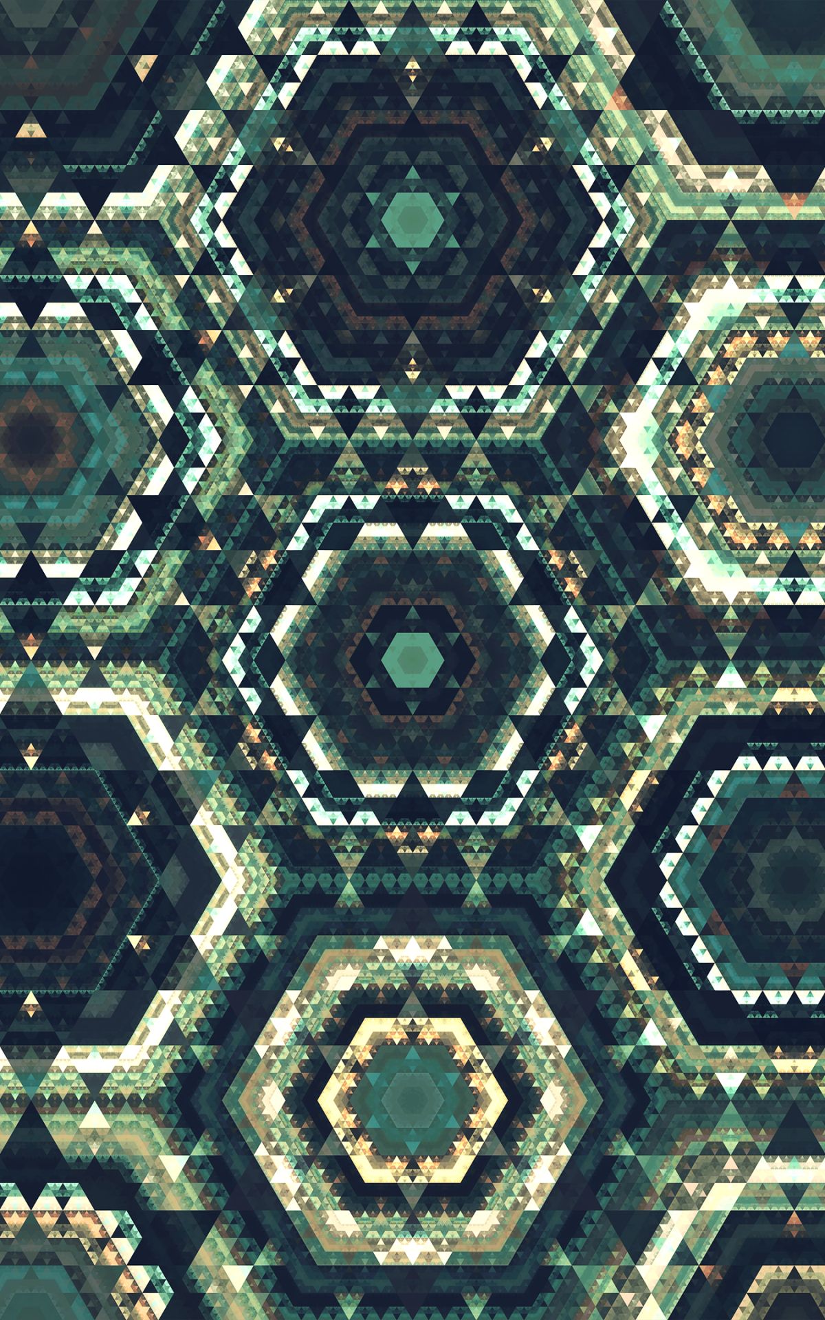 Handy-Wallpaper Abstrakt, Muster, Fraktale, Hexagon kostenlos herunterladen.