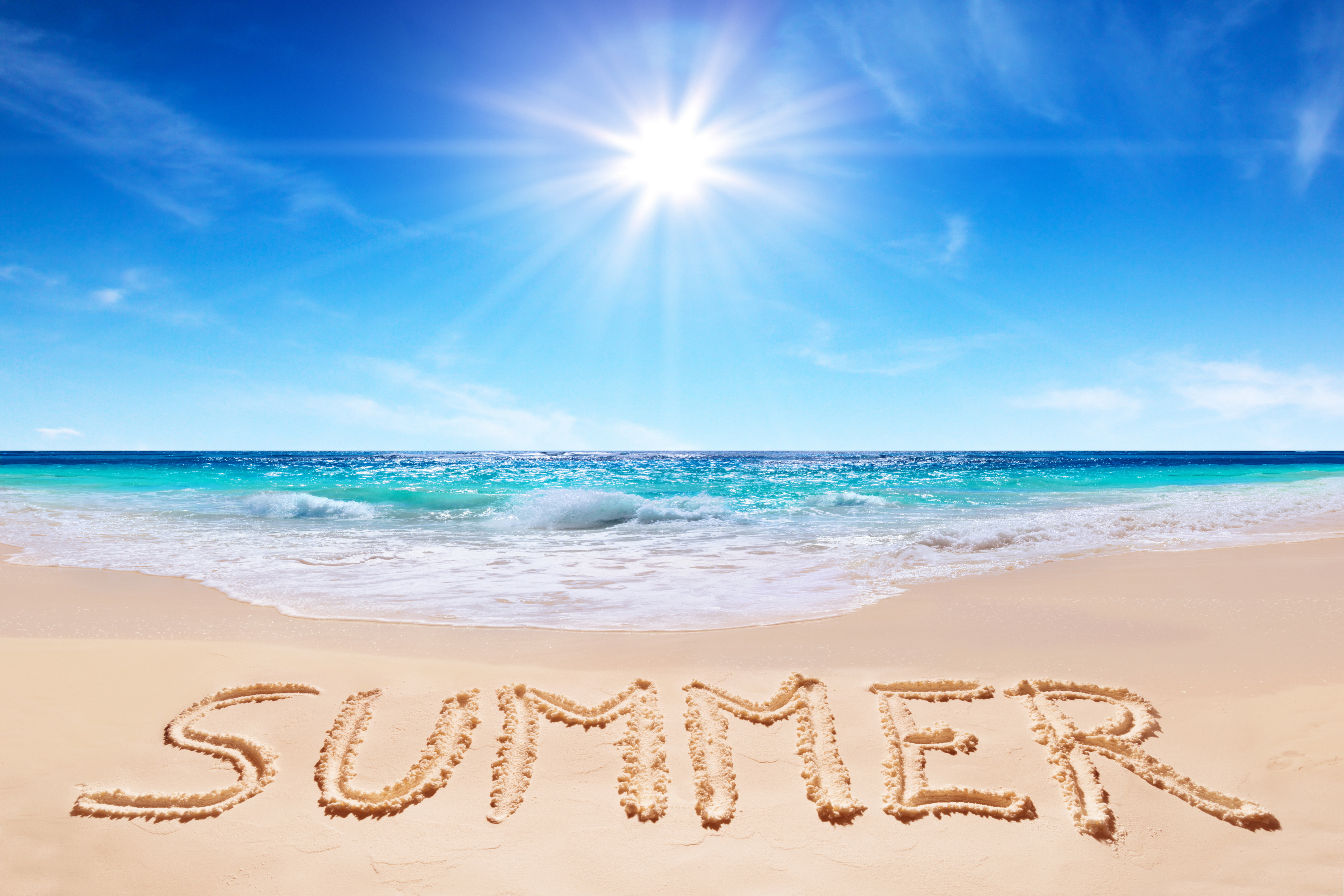 Free download wallpaper Sun, Beach, Sand, Summer, Horizon, Ocean, Artistic on your PC desktop