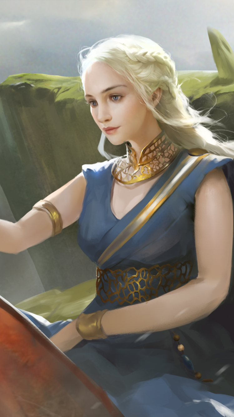 Handy-Wallpaper Blond, Blaue Augen, Blondinen, Fernsehserien, Game Of Thrones: Das Lied Von Eis Und Feuer, Daenerys Targaryen kostenlos herunterladen.