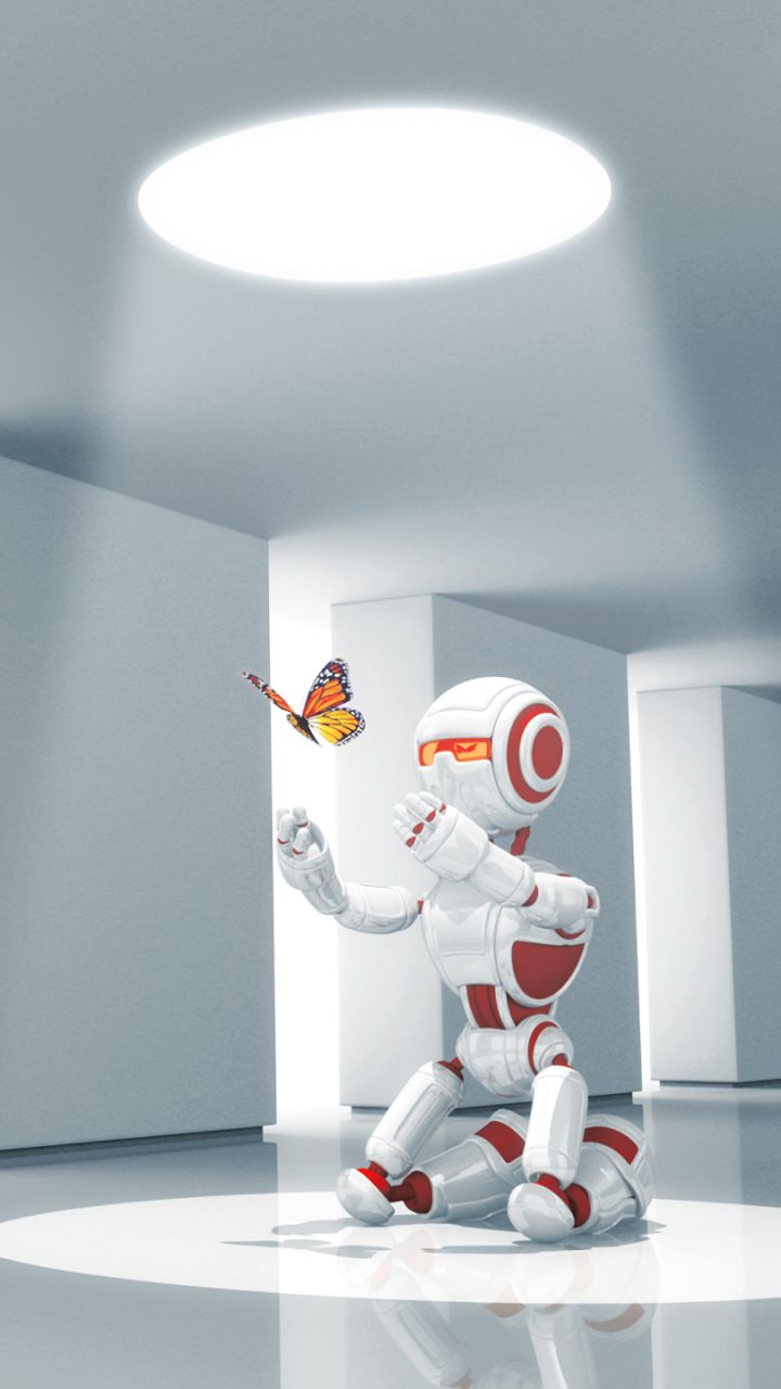 Download mobile wallpaper Butterfly, Robot, Sci Fi for free.