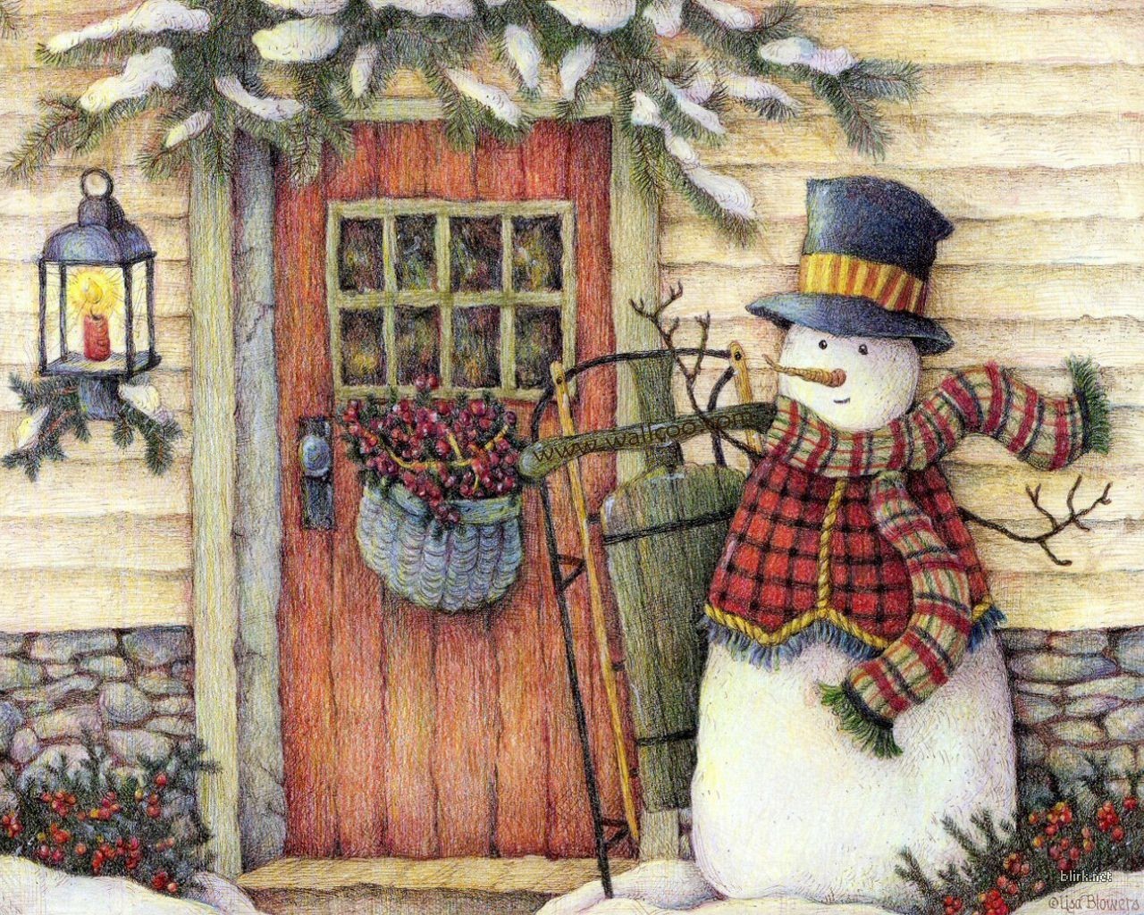 13542 скачать обои рисунки, новый год (new year), снеговики, рождество (christmas xmas) - заставки и картинки бесплатно