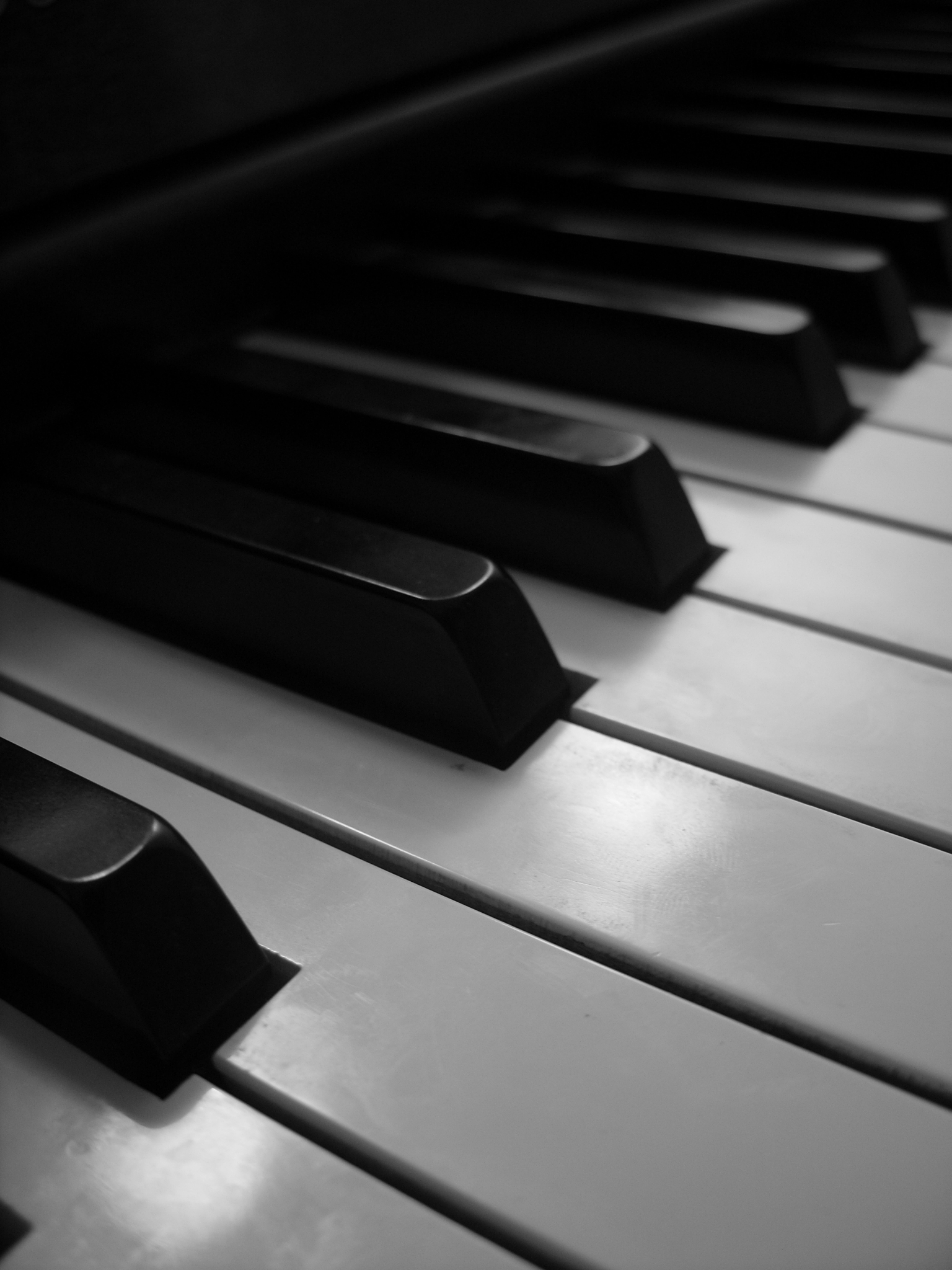 piano, musical instrument, keys, music, macro, bw, chb