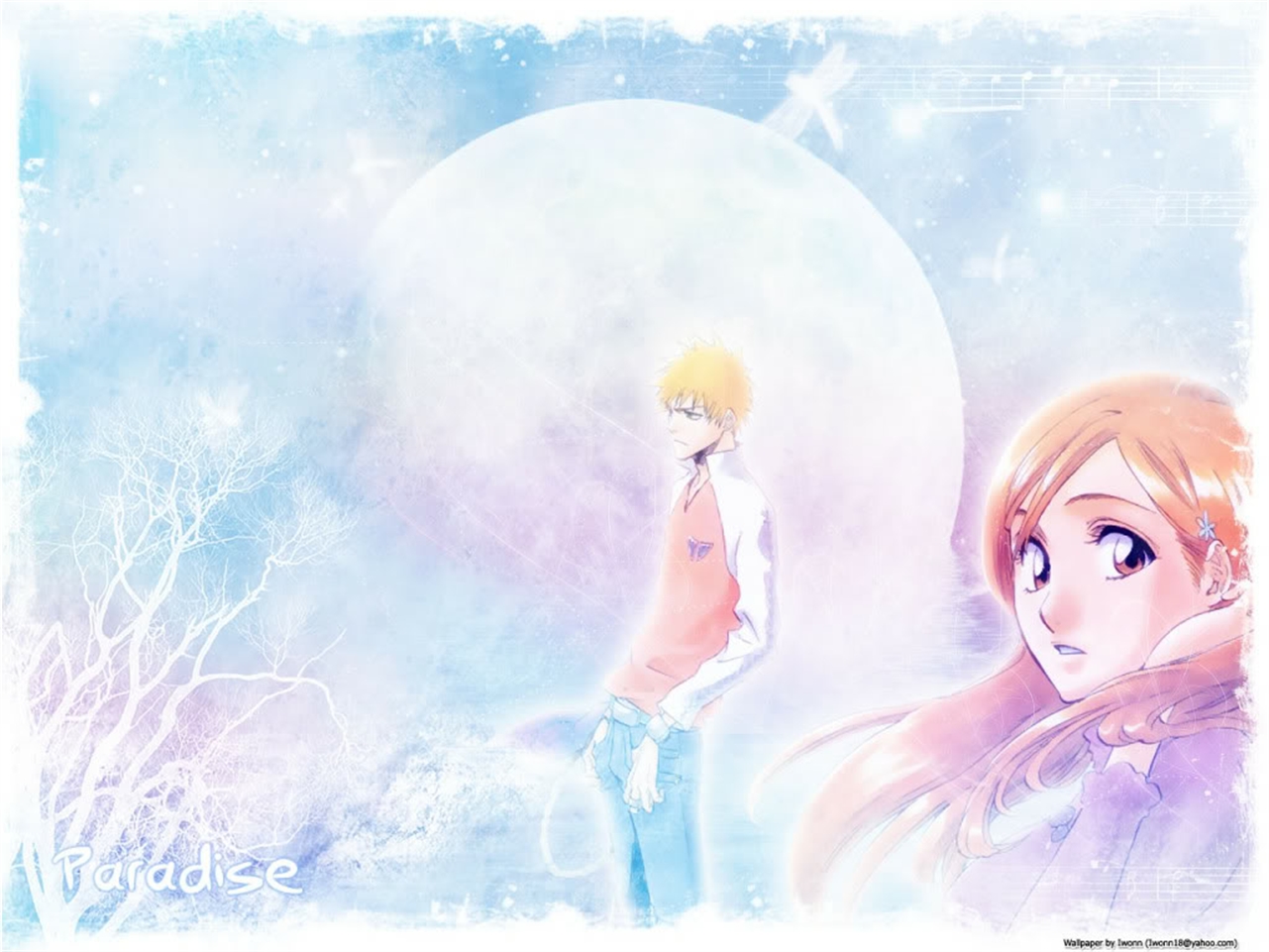 Laden Sie das Bleach, Animes, Ichigo Kurosaki, Orihime Inoue-Bild kostenlos auf Ihren PC-Desktop herunter