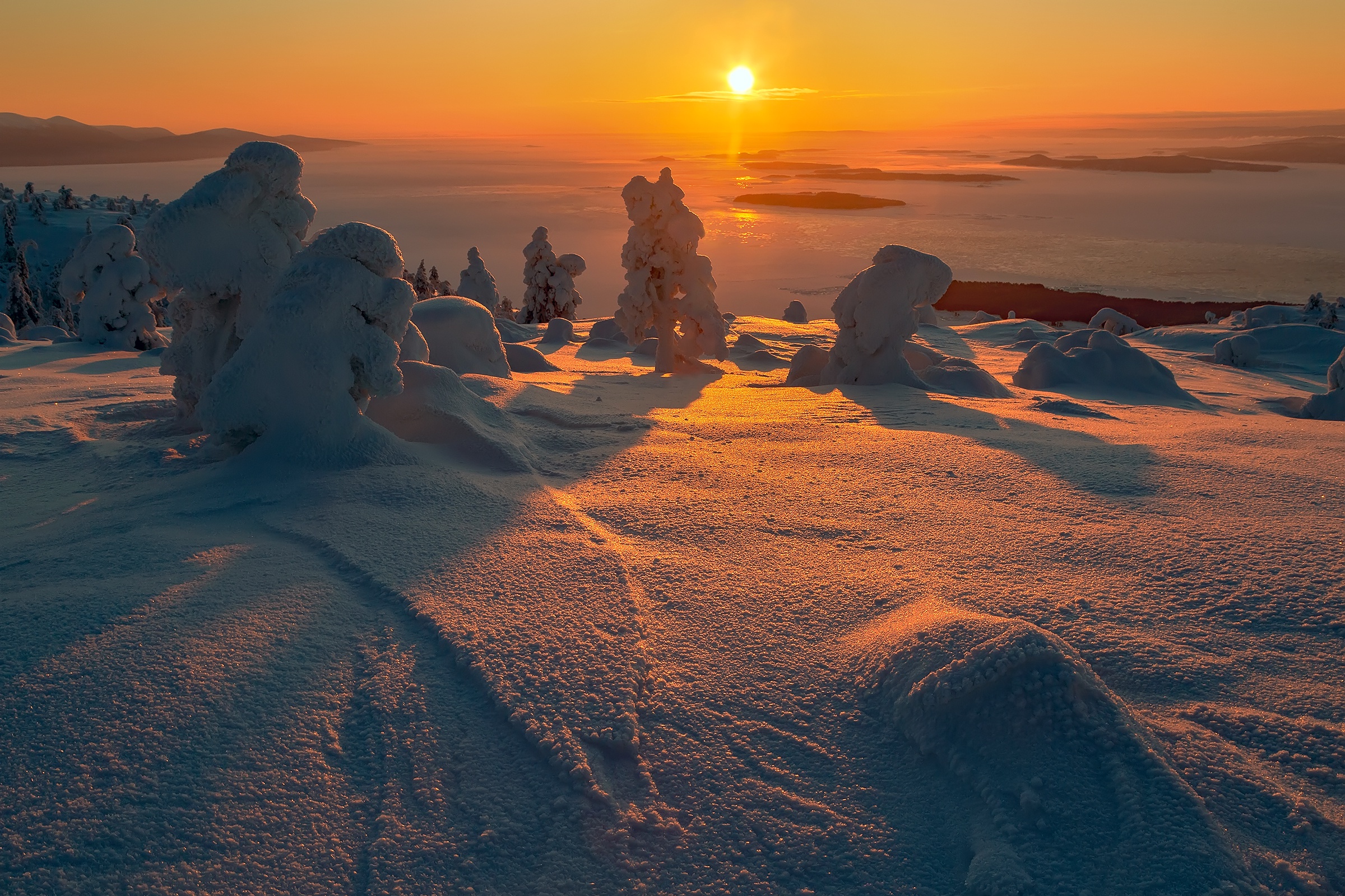 Laden Sie das Landschaft, Winter, Natur, Schnee, Sonnenaufgang, Erde/natur-Bild kostenlos auf Ihren PC-Desktop herunter