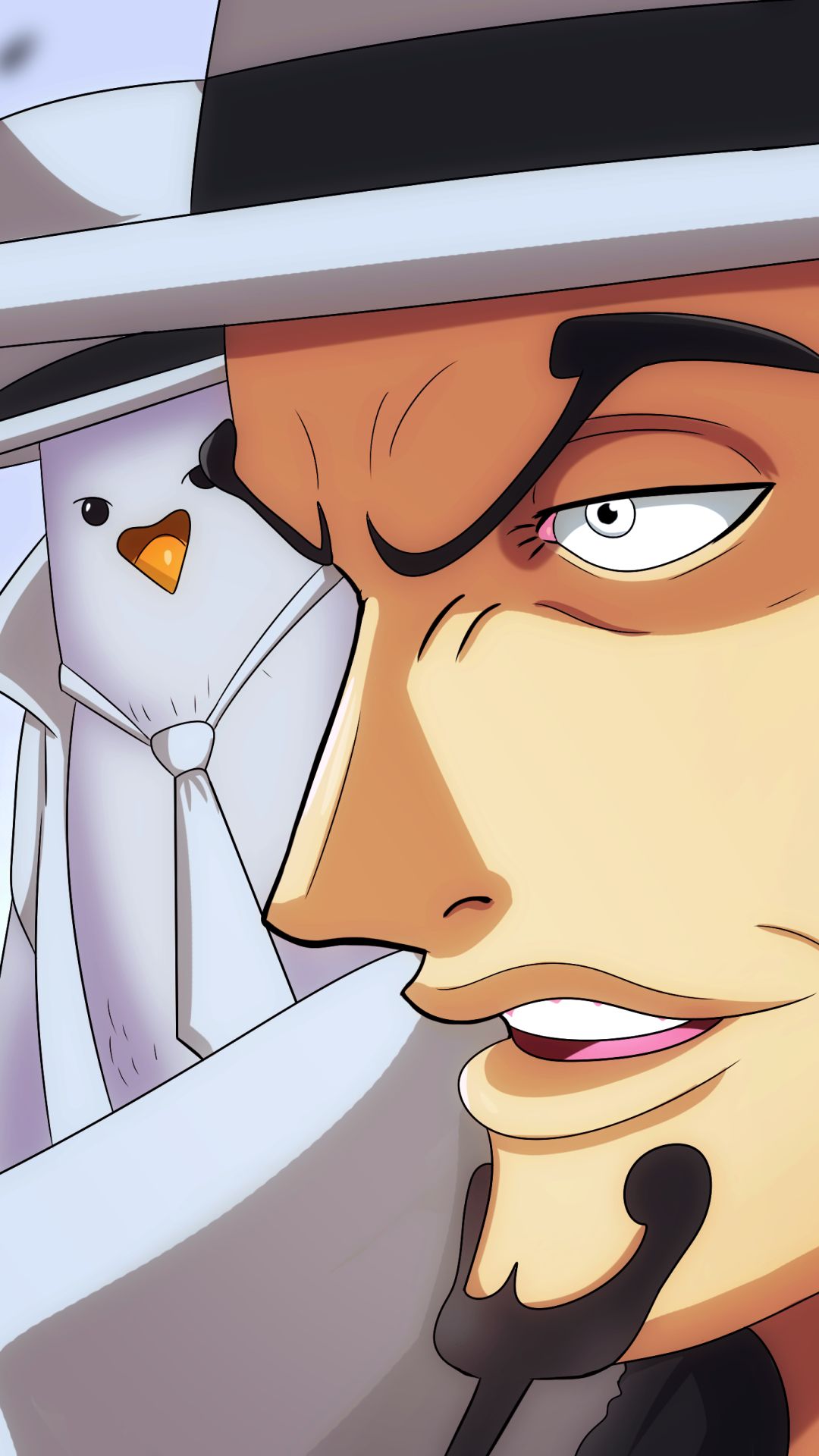 Download mobile wallpaper Anime, Hat, Pigeon, One Piece, Rob Lucci for free.