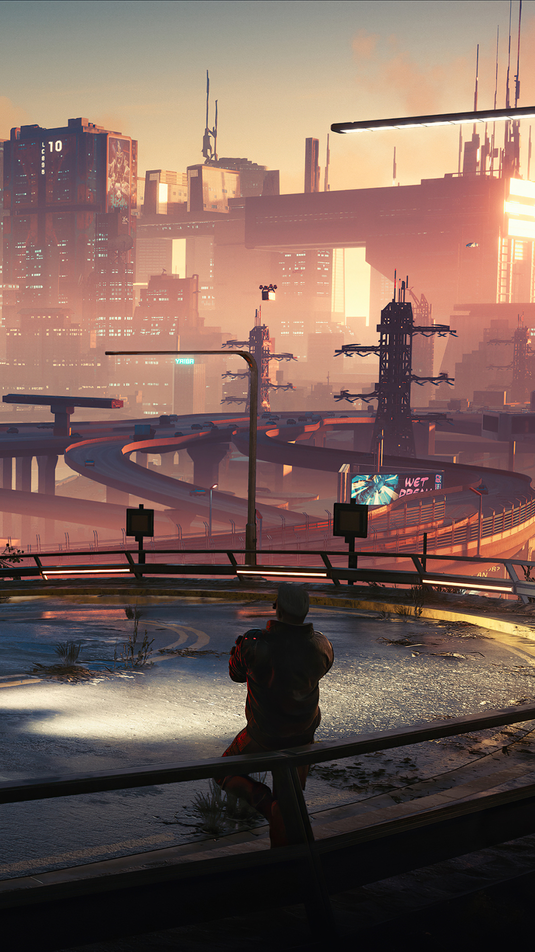Download mobile wallpaper City, Cyberpunk, Highway, Futuristic, Video Game, Cyberpunk 2077 for free.