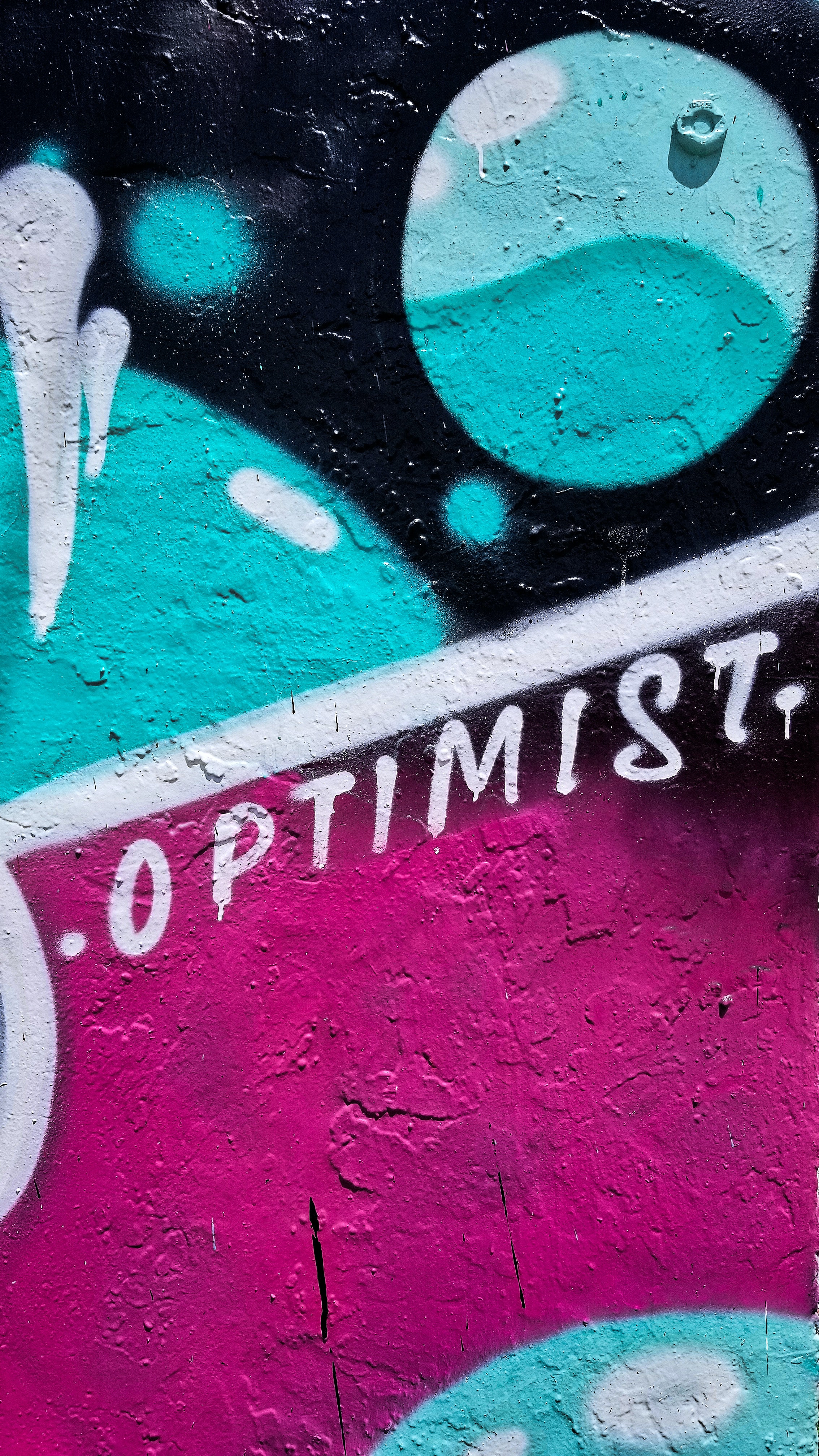 art, word, words, paint, wall, graffiti, optimist 8K