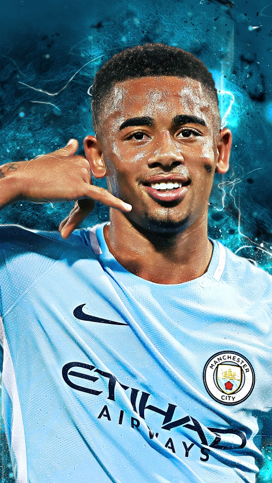 Download mobile wallpaper Sports, Soccer, Manchester City F C, Brazilian, Gabriel Jesus for free.