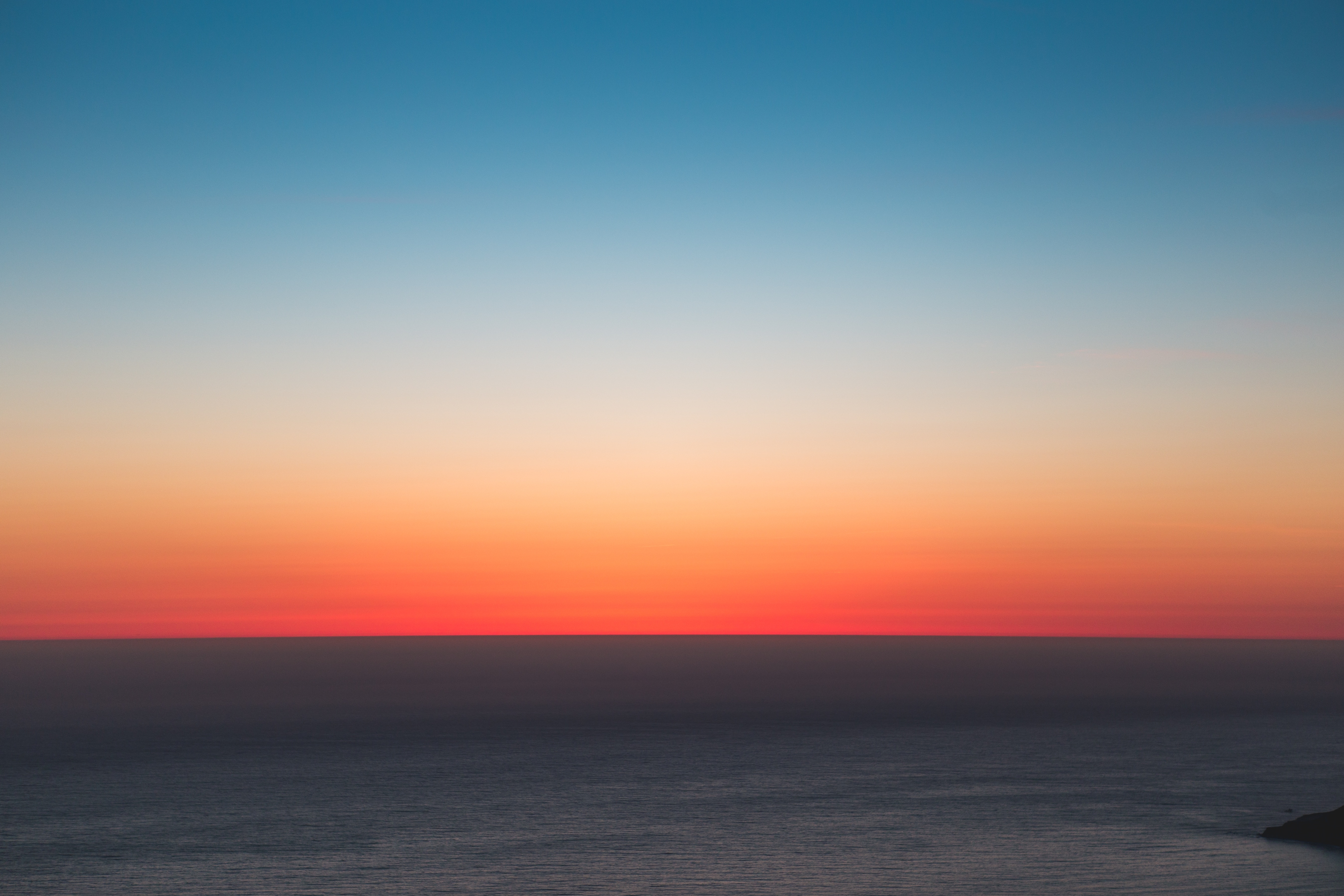 Handy-Wallpaper Natur, Sunset, Horizont, Sky, Sea kostenlos herunterladen.