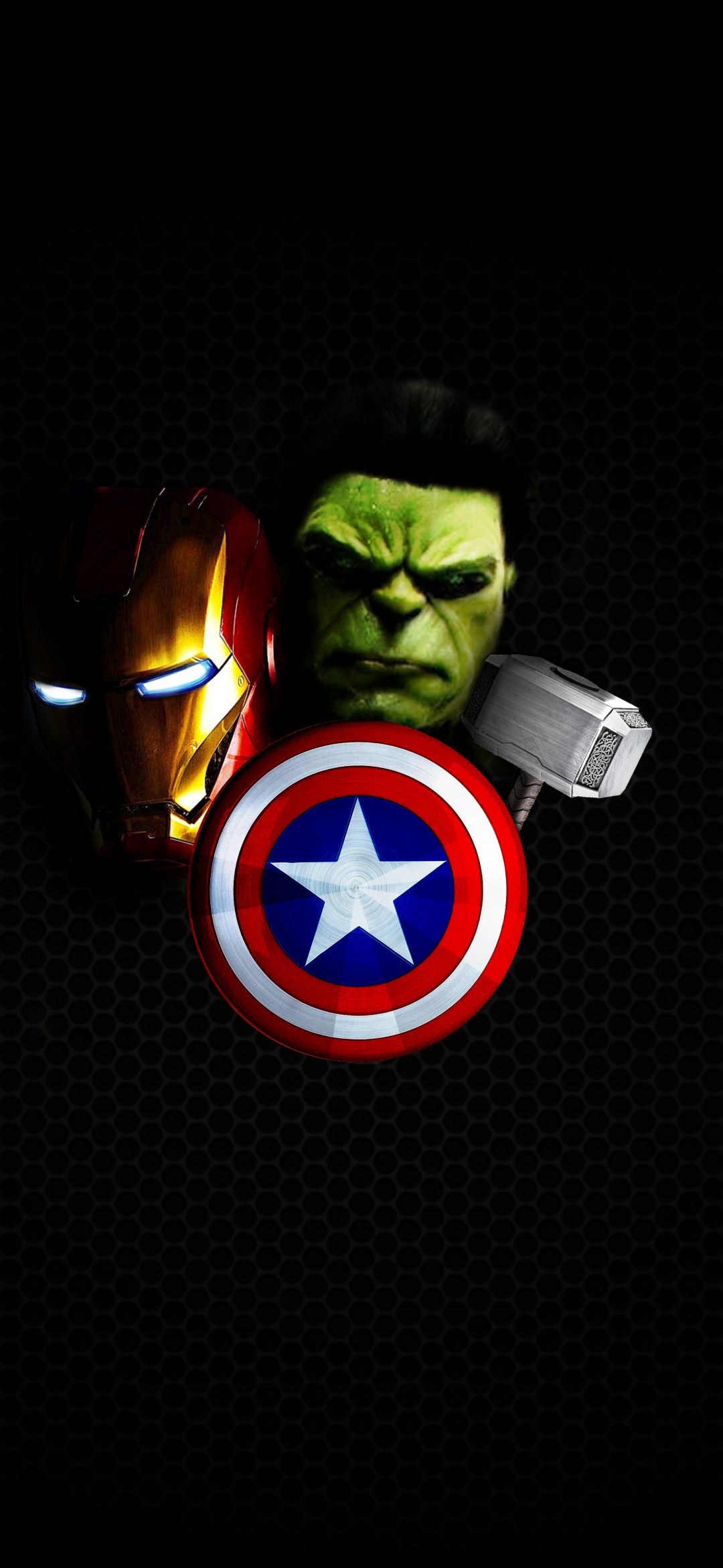 Download mobile wallpaper Hulk, Iron Man, Captain America, Comics, Mjölnir, Thor, The Avengers for free.