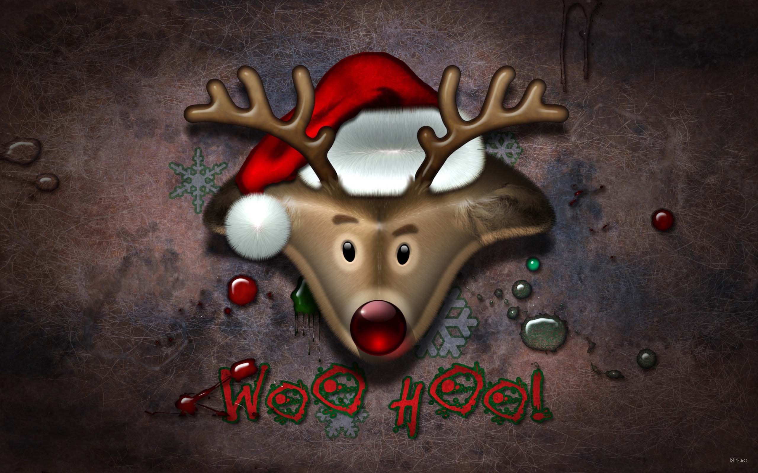 santa hat, holiday, christmas, reindeer