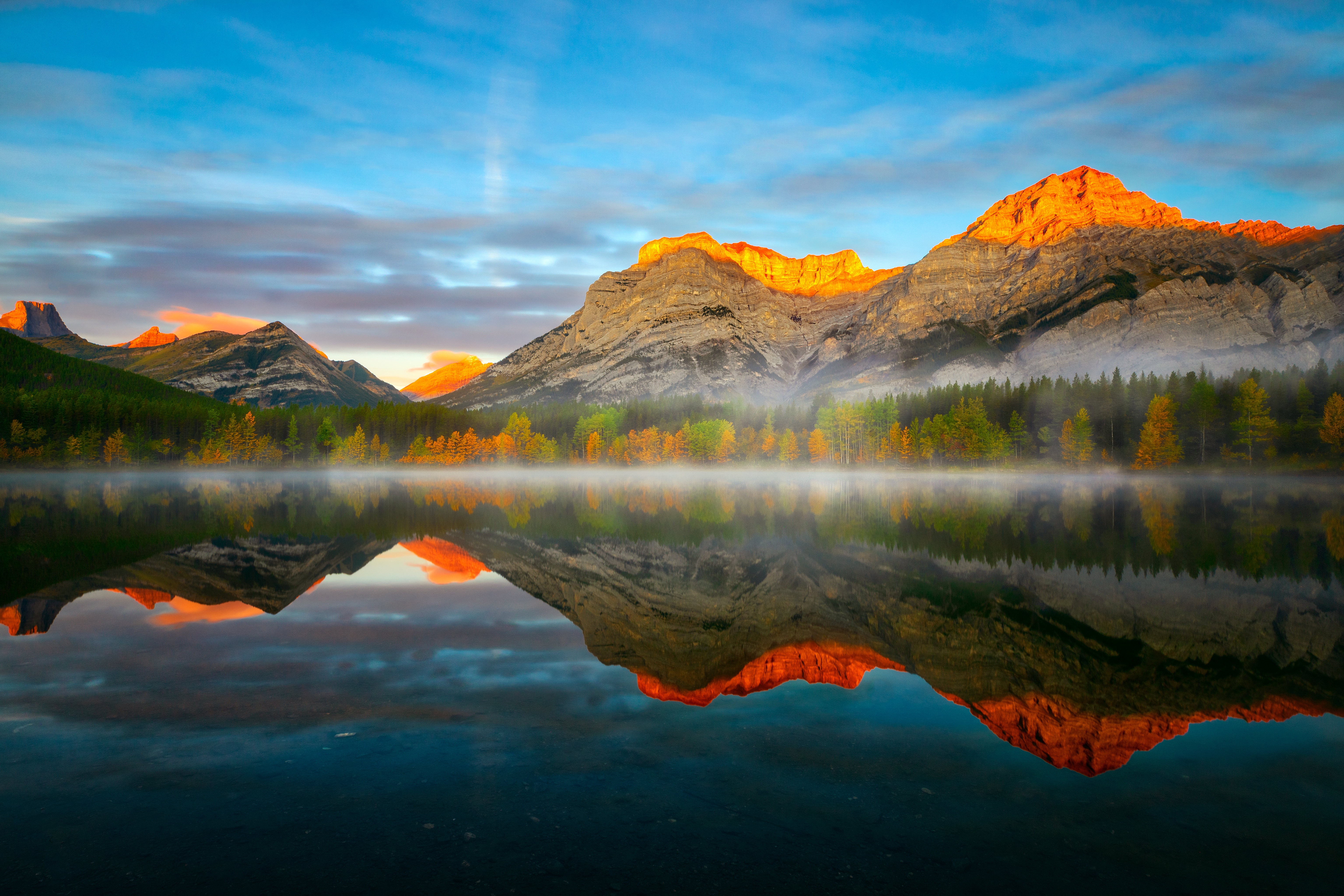Скачать обои бесплатно Природа, Осень, Гора, Озеро, Отражение, Канада, Земля/природа картинка на рабочий стол ПК