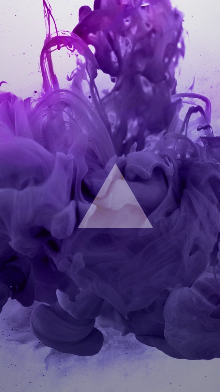 Download mobile wallpaper Smoke, Purple, Ink, Artistic, Triangle for free.