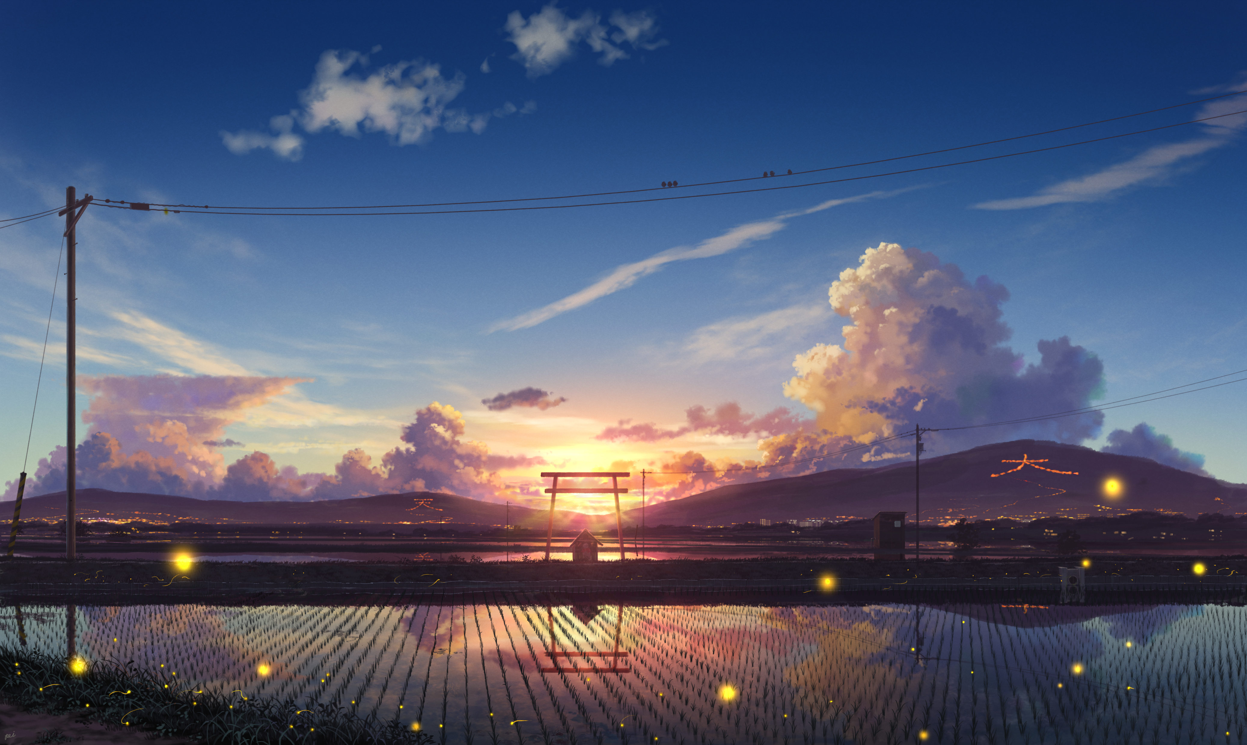 Handy-Wallpaper Original, Himmel, Sonnenuntergang, Animes kostenlos herunterladen.