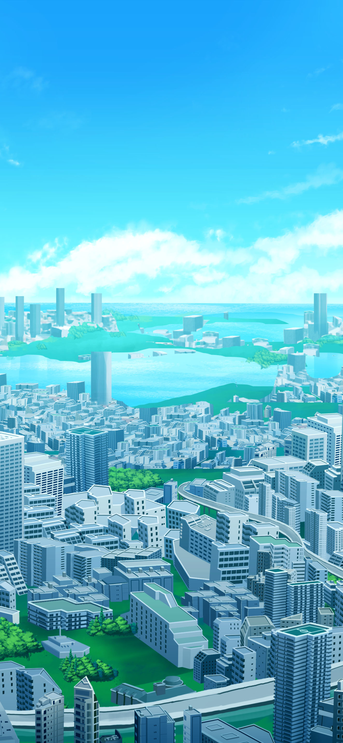 Baixar papel de parede para celular de Anime, Céu, Cidade gratuito.