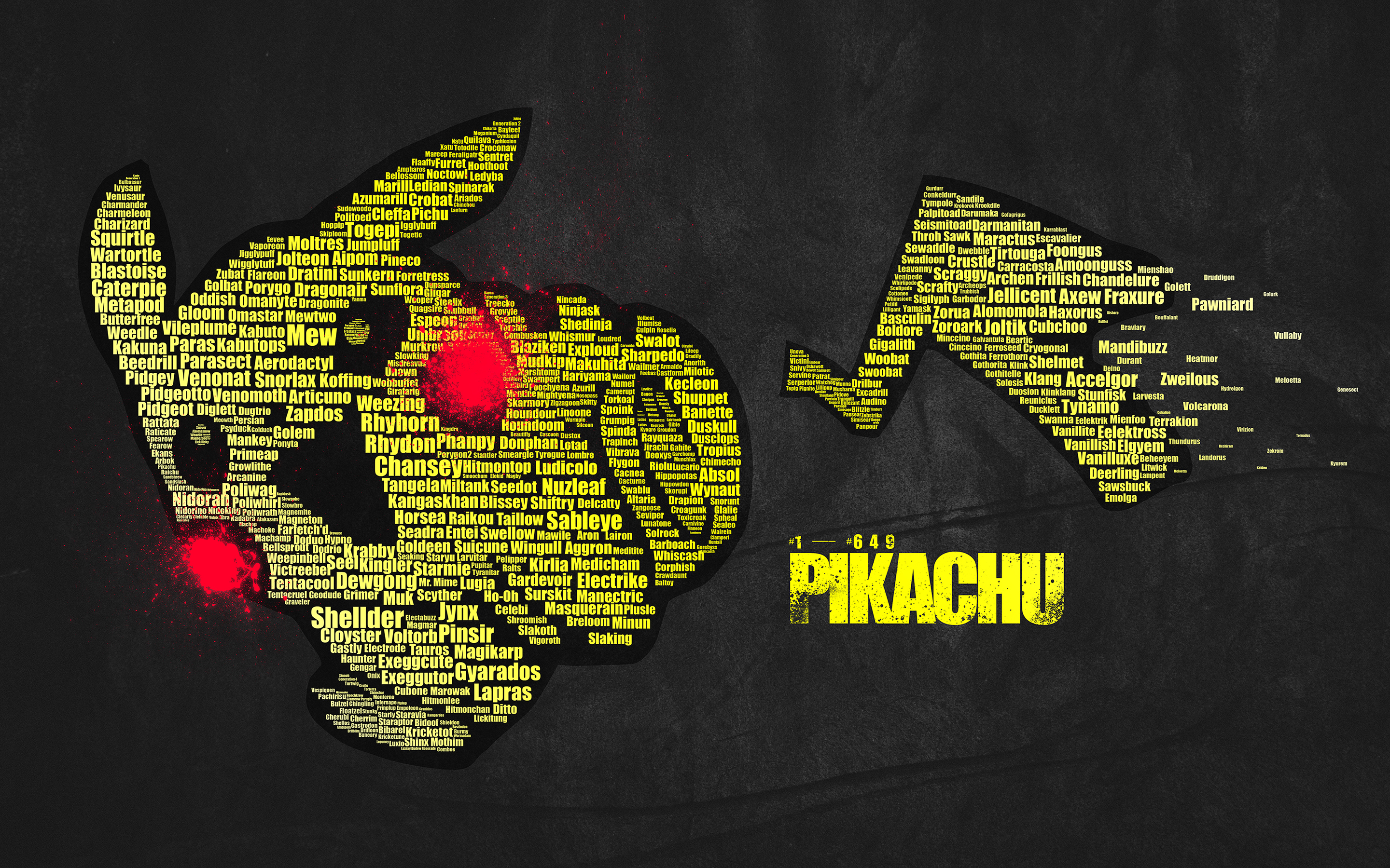 Download mobile wallpaper Typography, Pokémon, Pikachu, Video Game for free.