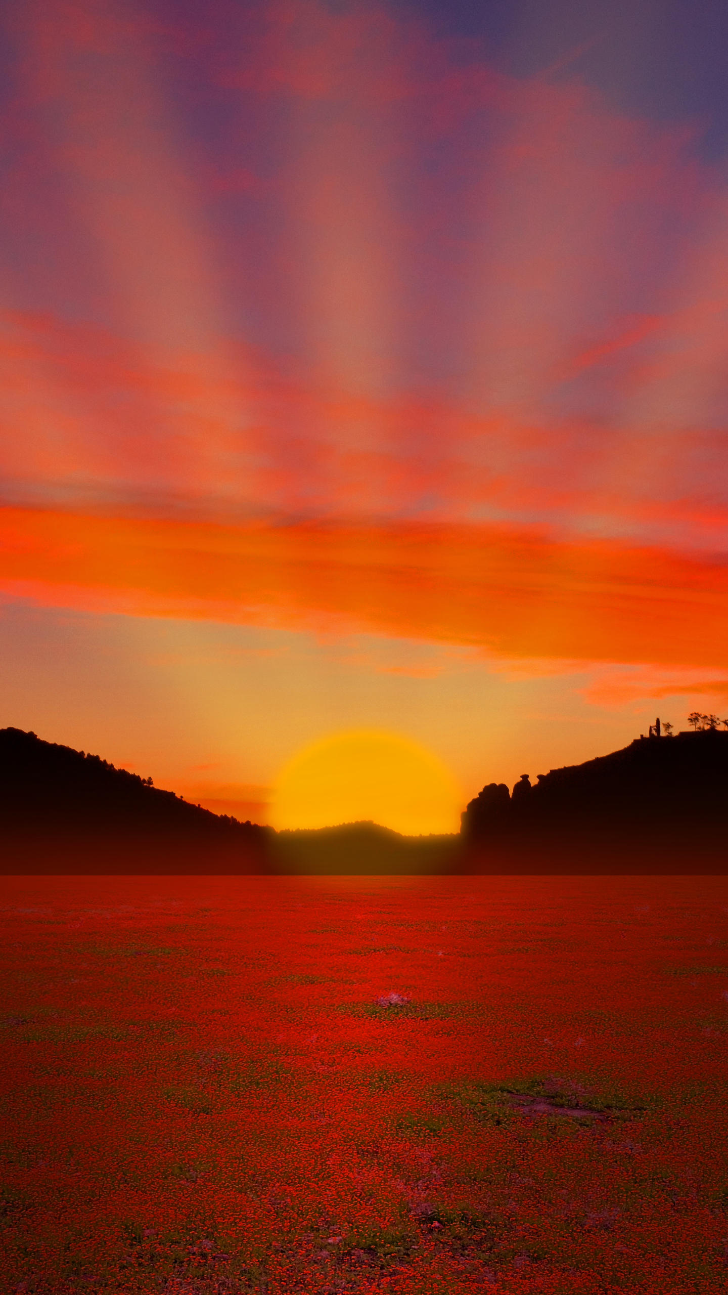 Download mobile wallpaper Sun, Silhouette, Sunrise, Earth, Sunbeam, Orange (Color), Sunbean for free.