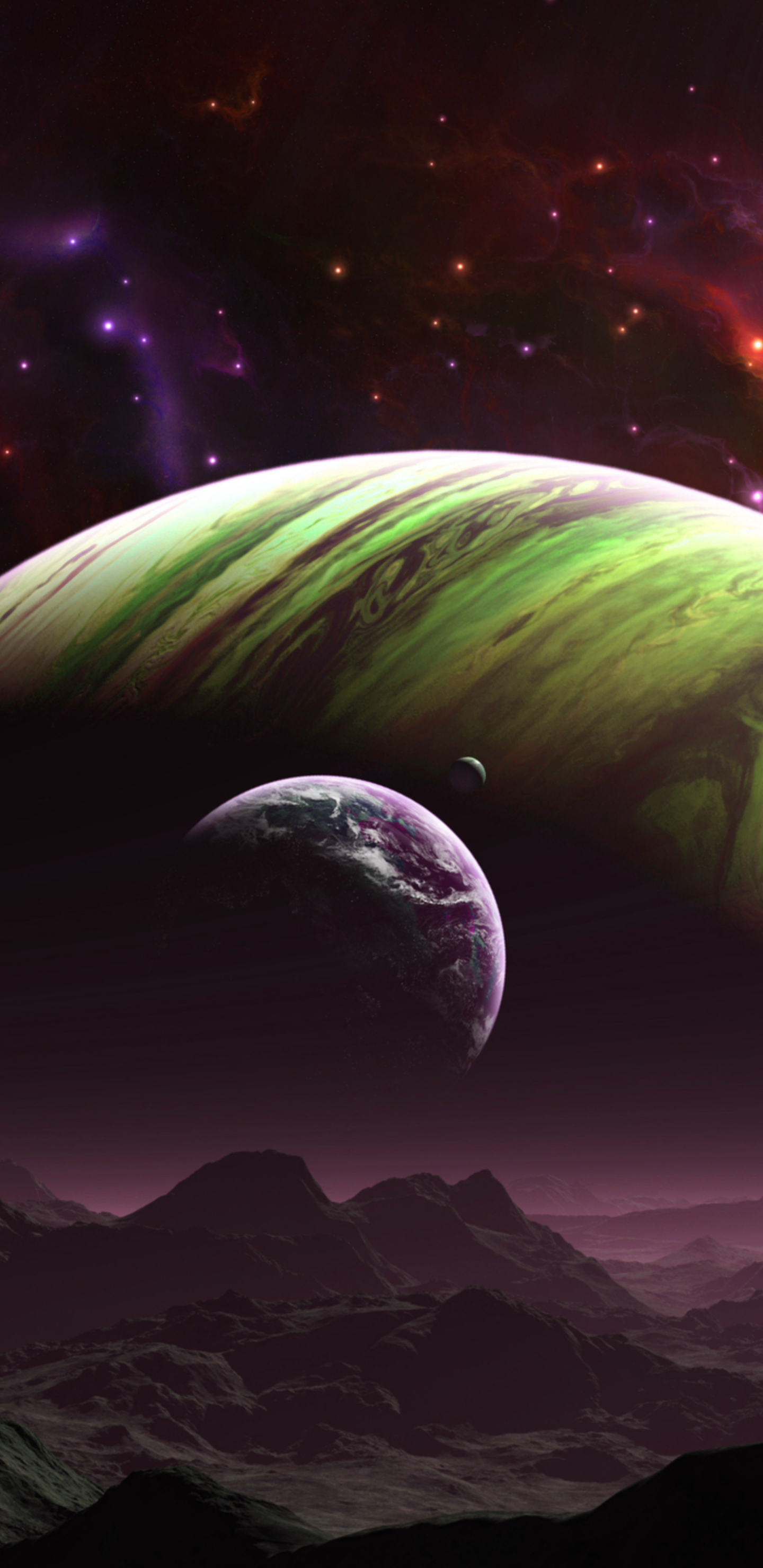 Handy-Wallpaper Planet, Science Fiction, Planetenaufgang, Planetenlandschaft kostenlos herunterladen.