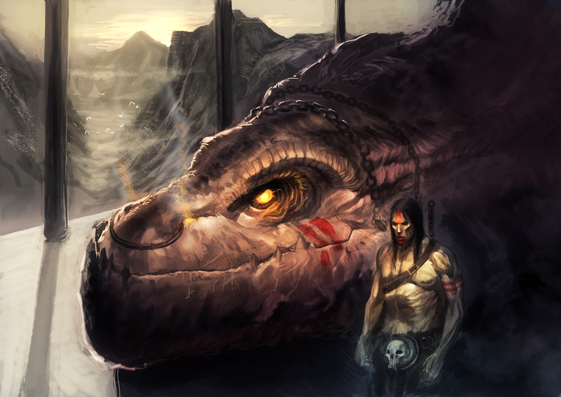 Download mobile wallpaper Fantasy, Dragon, Warrior for free.