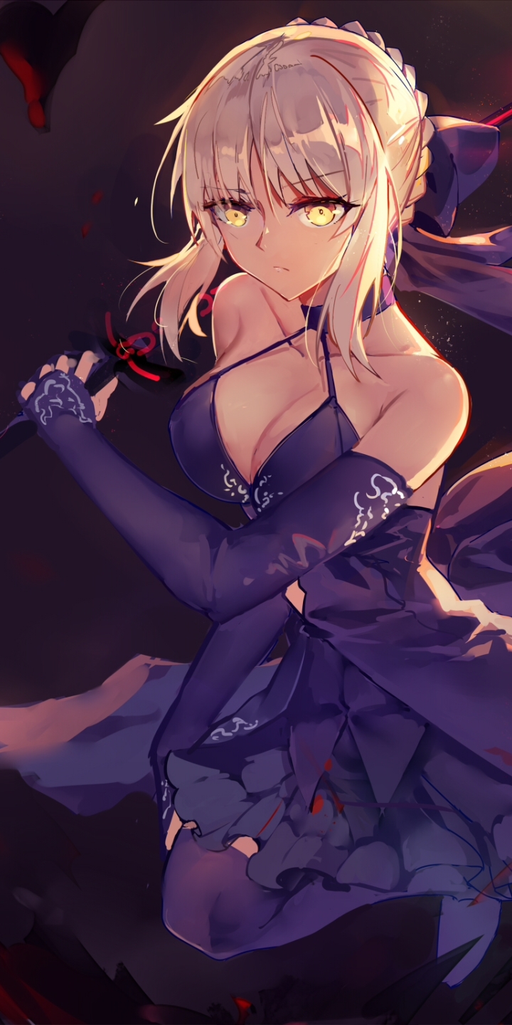 Download mobile wallpaper Anime, Dress, Saber (Fate Series), Saber Alter, Fate (Series), Purple Dress, Fate/grand Order, Fate Series for free.