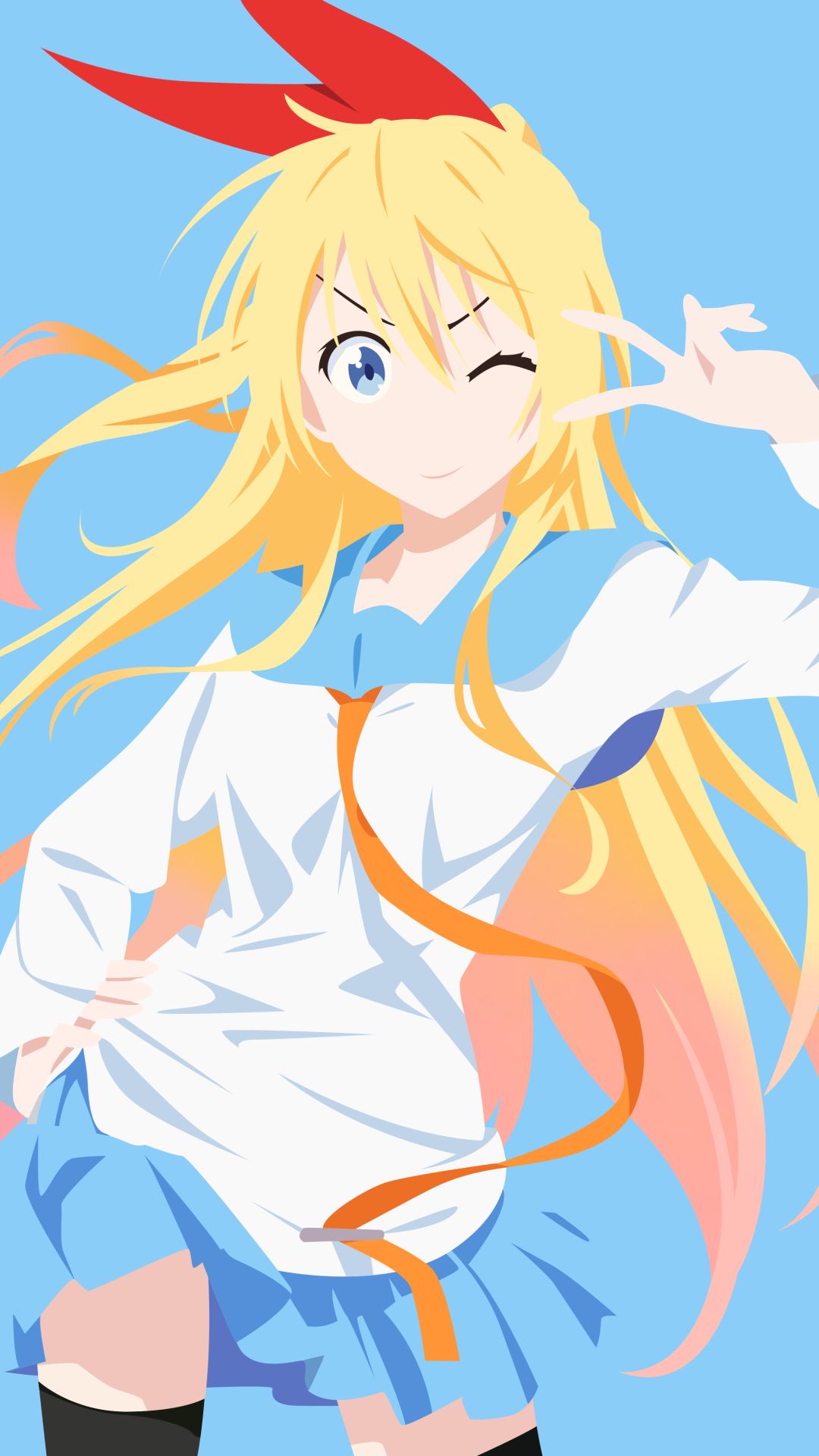 Descarga gratuita de fondo de pantalla para móvil de Rubio, Ojos Azules, Animado, Rubia, Chitoge Kirisaki, Nisekoi.