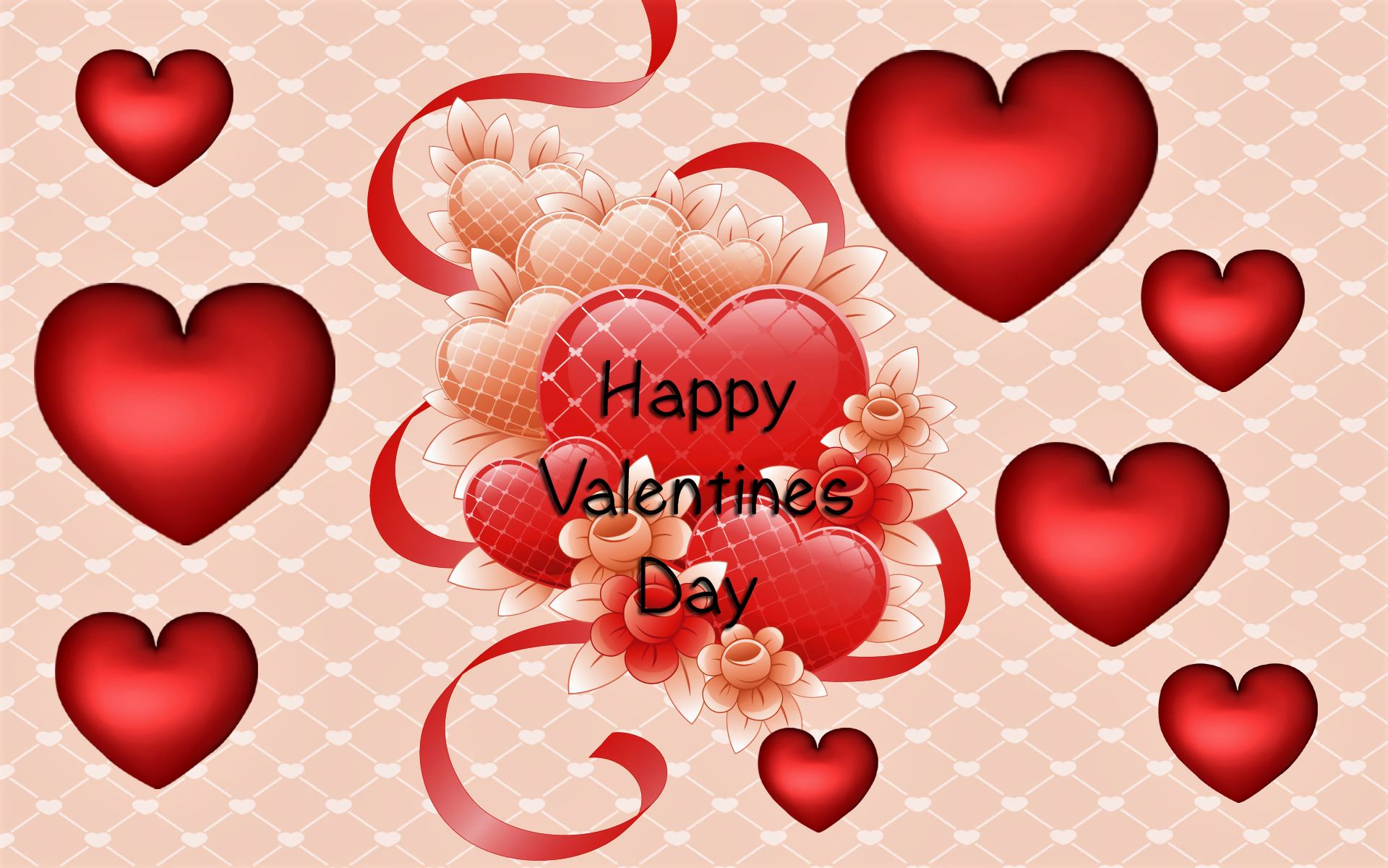 Download mobile wallpaper Valentine's Day, Flower, Holiday, Heart, Ribbon, Happy Valentine's Day for free.