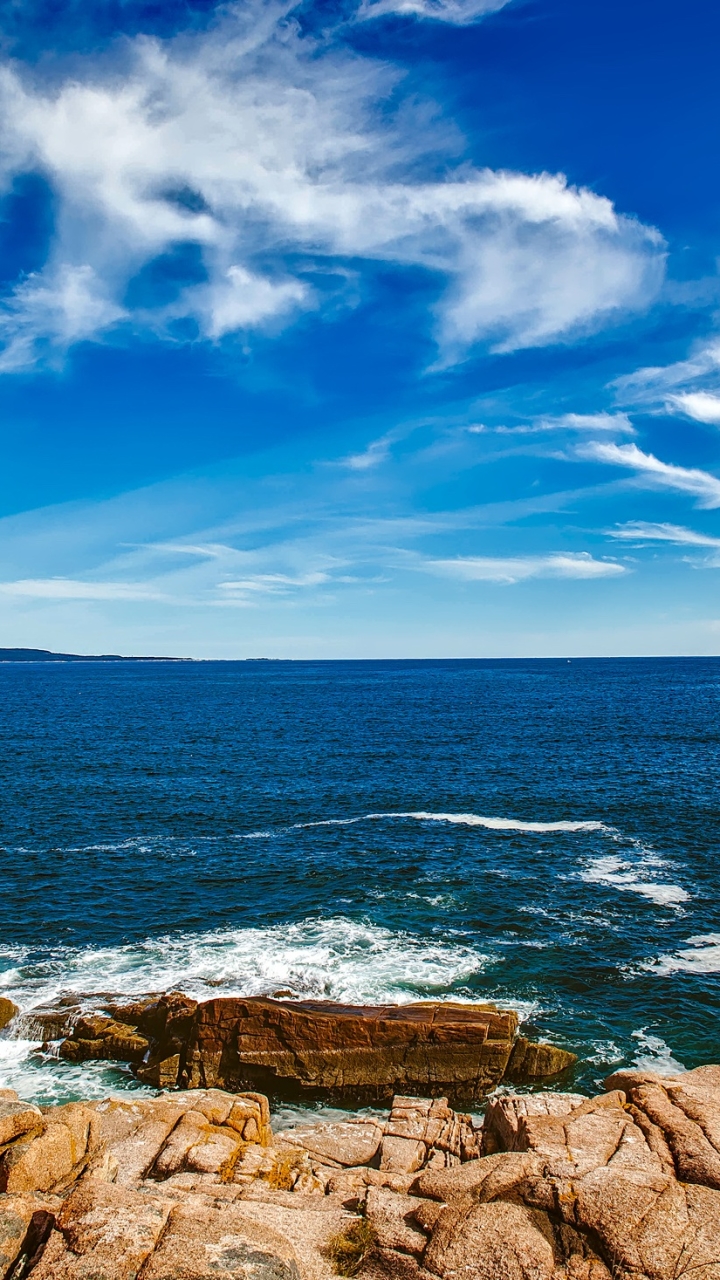 Download mobile wallpaper Sky, Sea, Horizon, Ocean, Earth, Cloud, Maine for free.