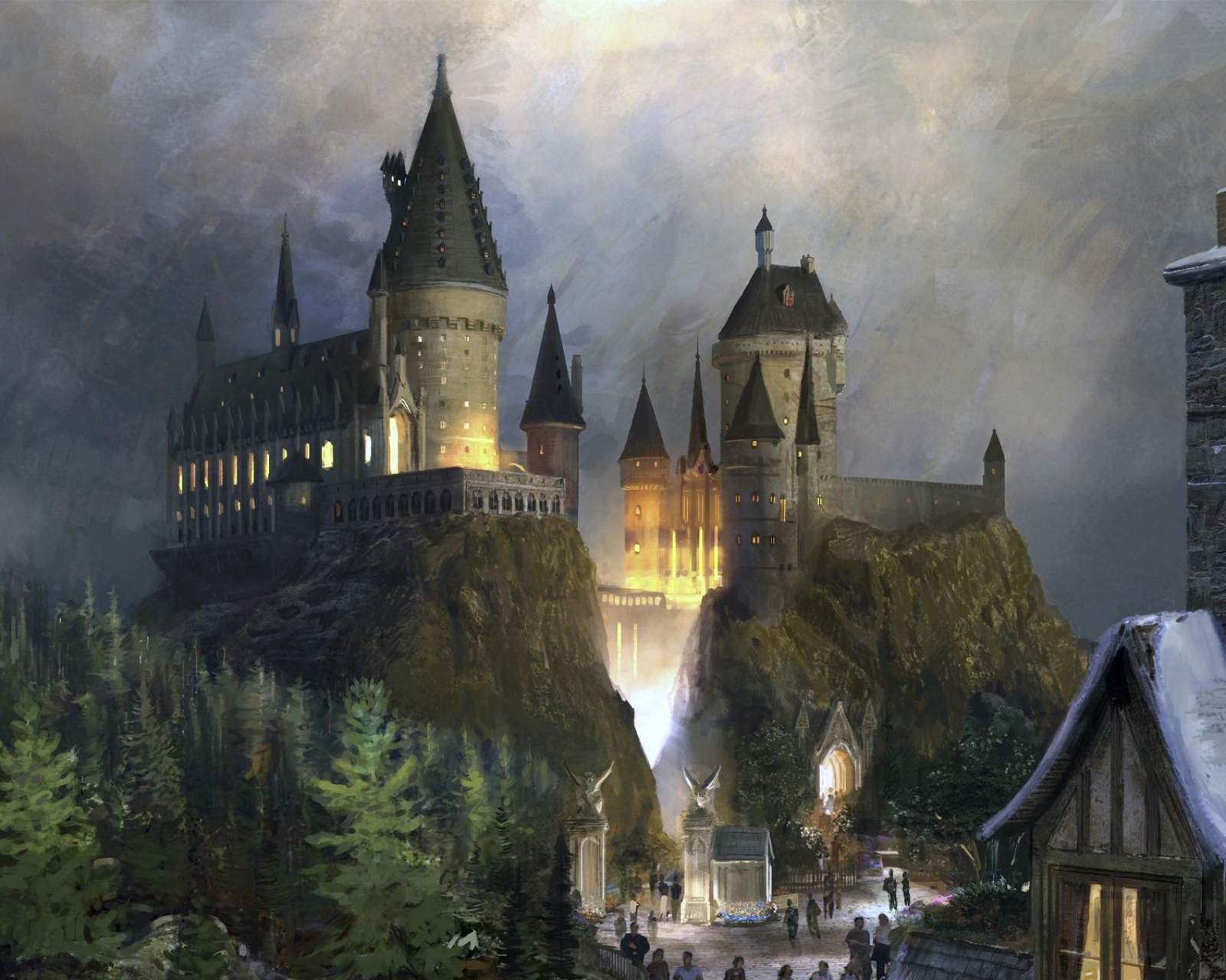 1097563 descargar imagen castillo de hogwarts, fantasía, castillo, castillos: fondos de pantalla y protectores de pantalla gratis