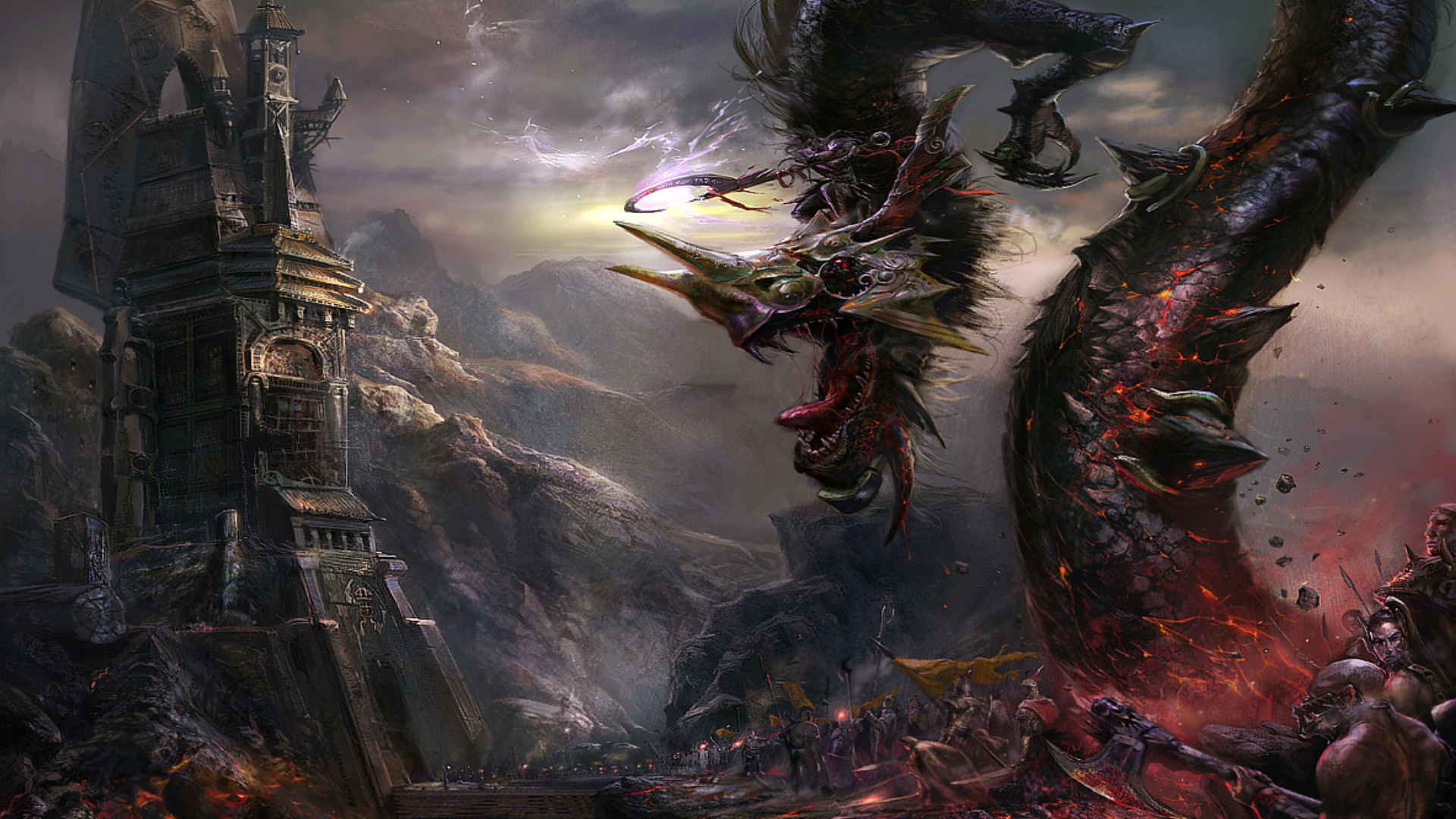 Download mobile wallpaper Fantasy, Dragon, Creature, Evil for free.