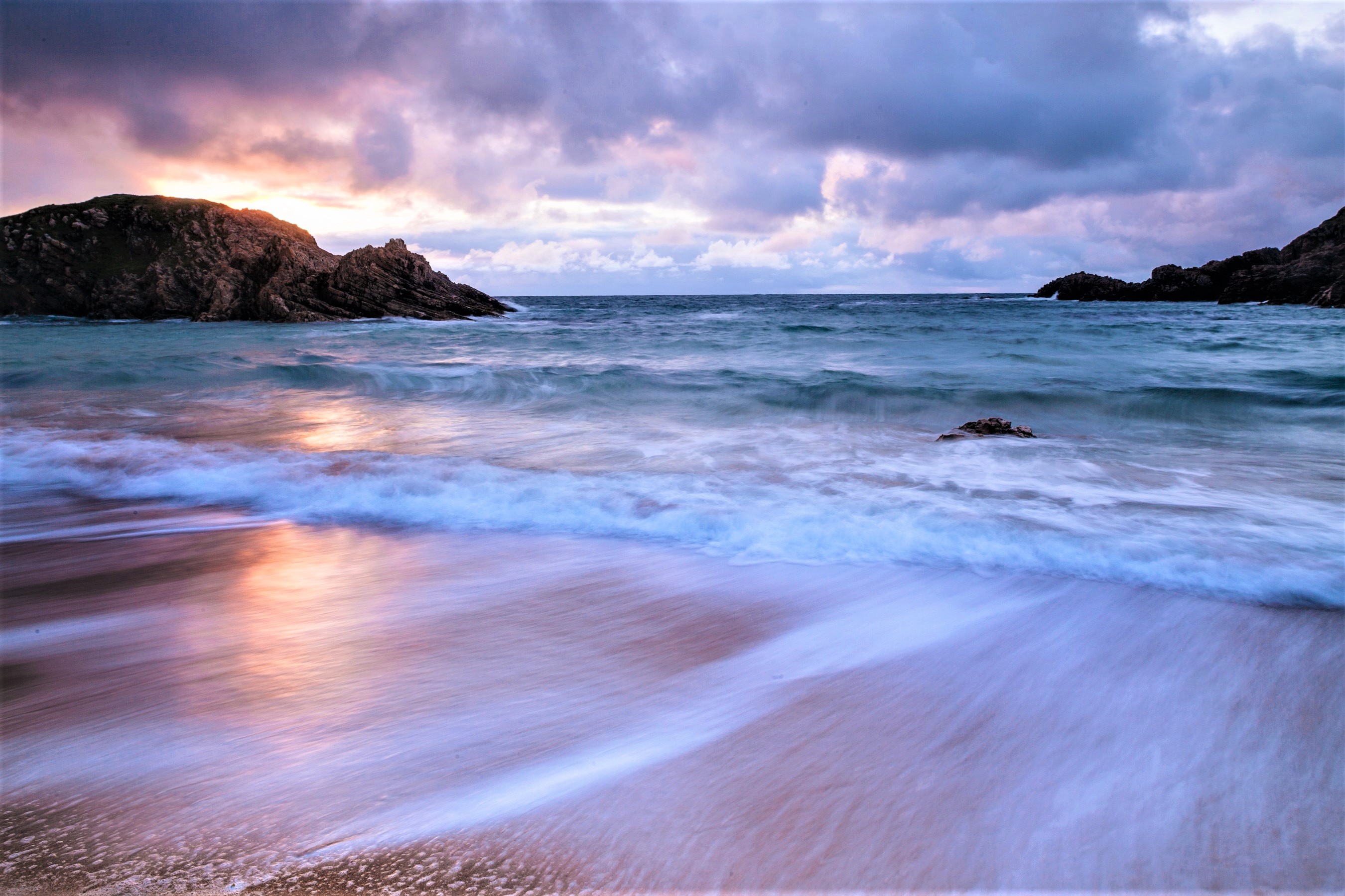 Baixe gratuitamente a imagem Mar, Praia, Horizonte, Oceano, Roxo, Nuvem, Terra/natureza na área de trabalho do seu PC