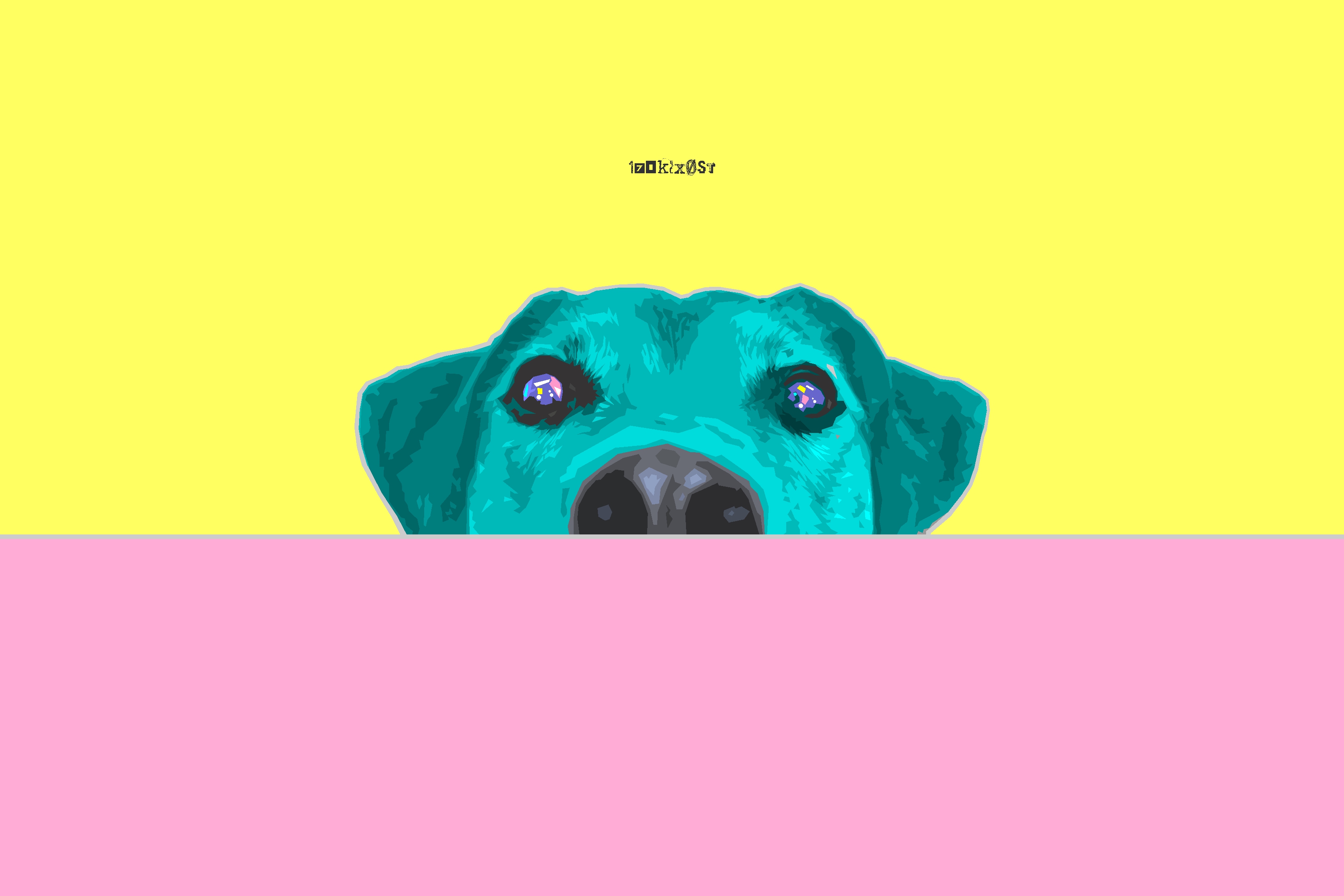 Free download wallpaper Dogs, Pink, Dog, Animal, Colorful, Cyan, Simple, Minimalist on your PC desktop