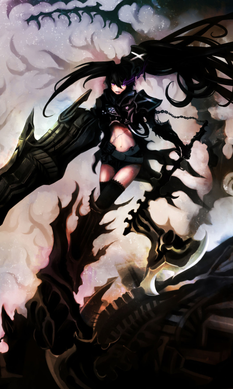 Handy-Wallpaper Animes, Burakku Rokku Shuta, Wahnsinniger Black Rock Shooter kostenlos herunterladen.