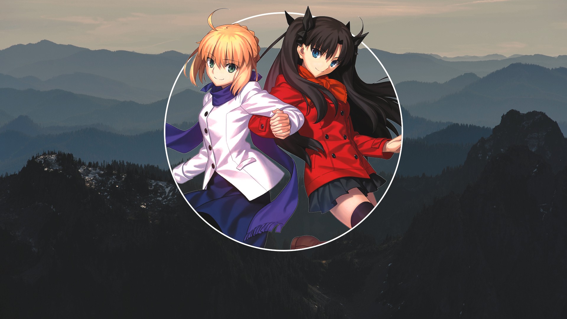 Laden Sie das Animes, Säbel (Fate Serie), Fate/stay Night, Rin Tohsaka, Schicksalsserie-Bild kostenlos auf Ihren PC-Desktop herunter