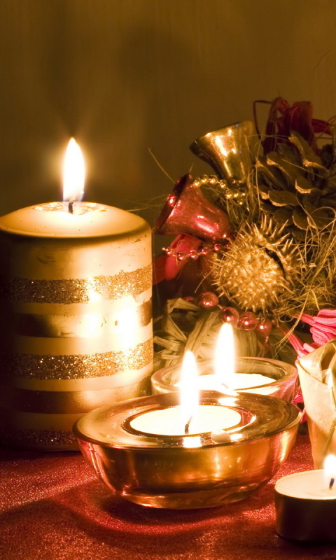 Download mobile wallpaper Christmas, Holiday, Gift, Decoration, Candle for free.