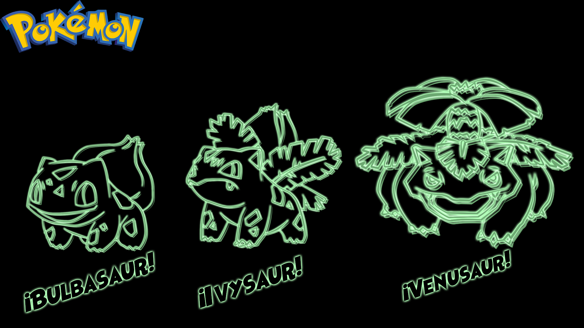 Download mobile wallpaper Neon, Pokémon, Video Game, Bulbasaur (Pokémon), Venusaur (Pokémon), Ivysaur (Pokémon) for free.